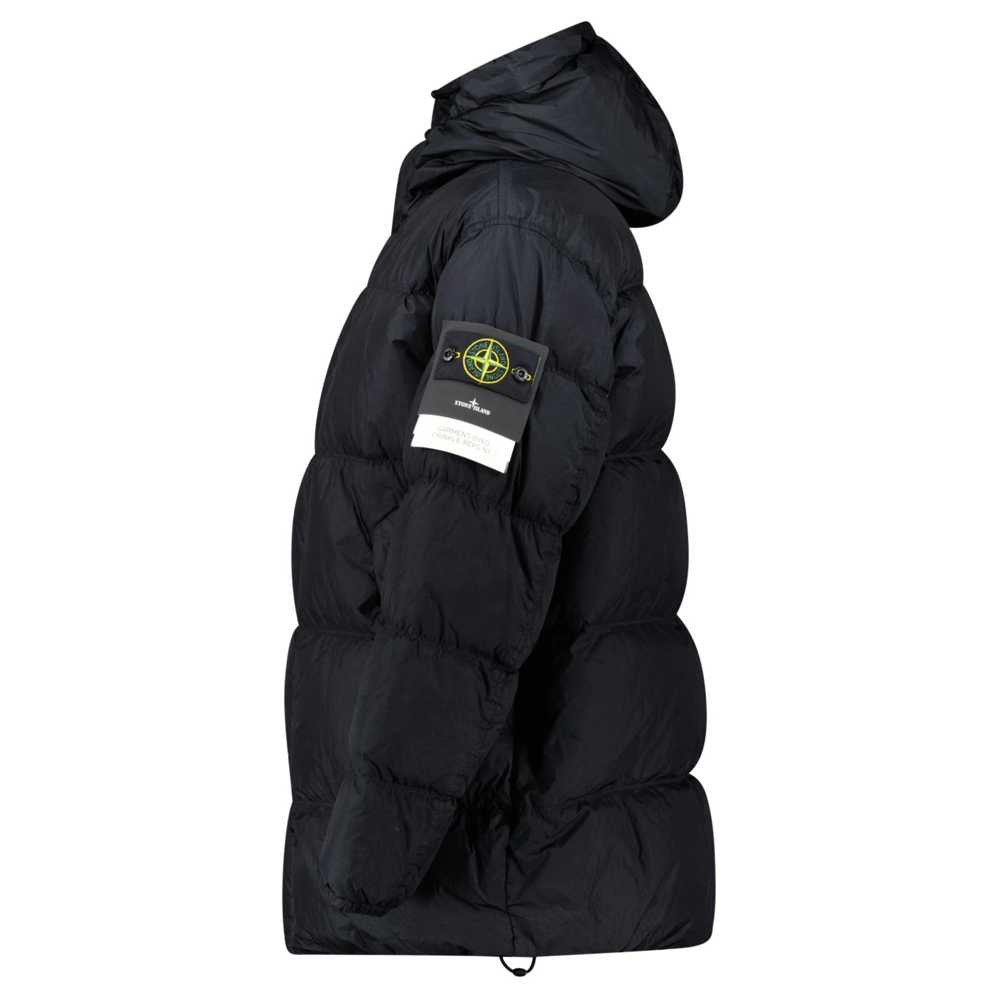 Stone Island Hooded Down Crinkle Reps NY Jacket in Black - Image 2