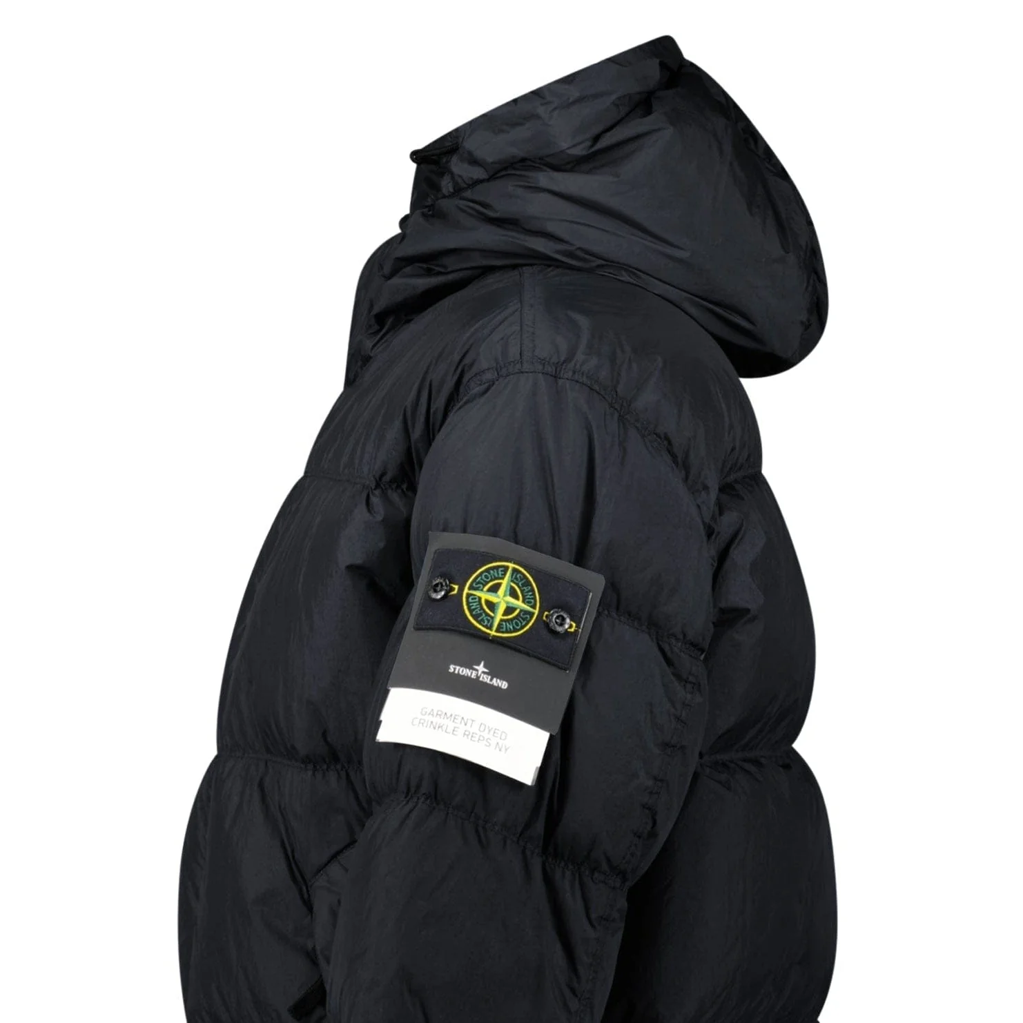 Stone Island Hooded Down Crinkle Reps NY Jacket in Black - Image 5