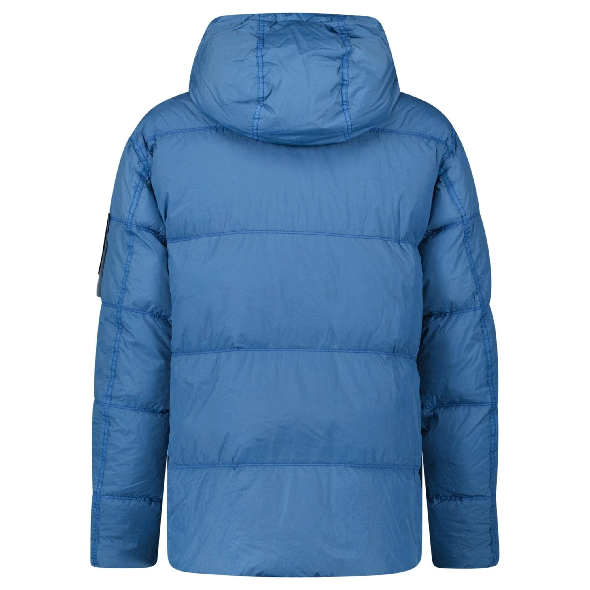 Stone Island Hooded Down Jacket in Steel Blue - Image 3