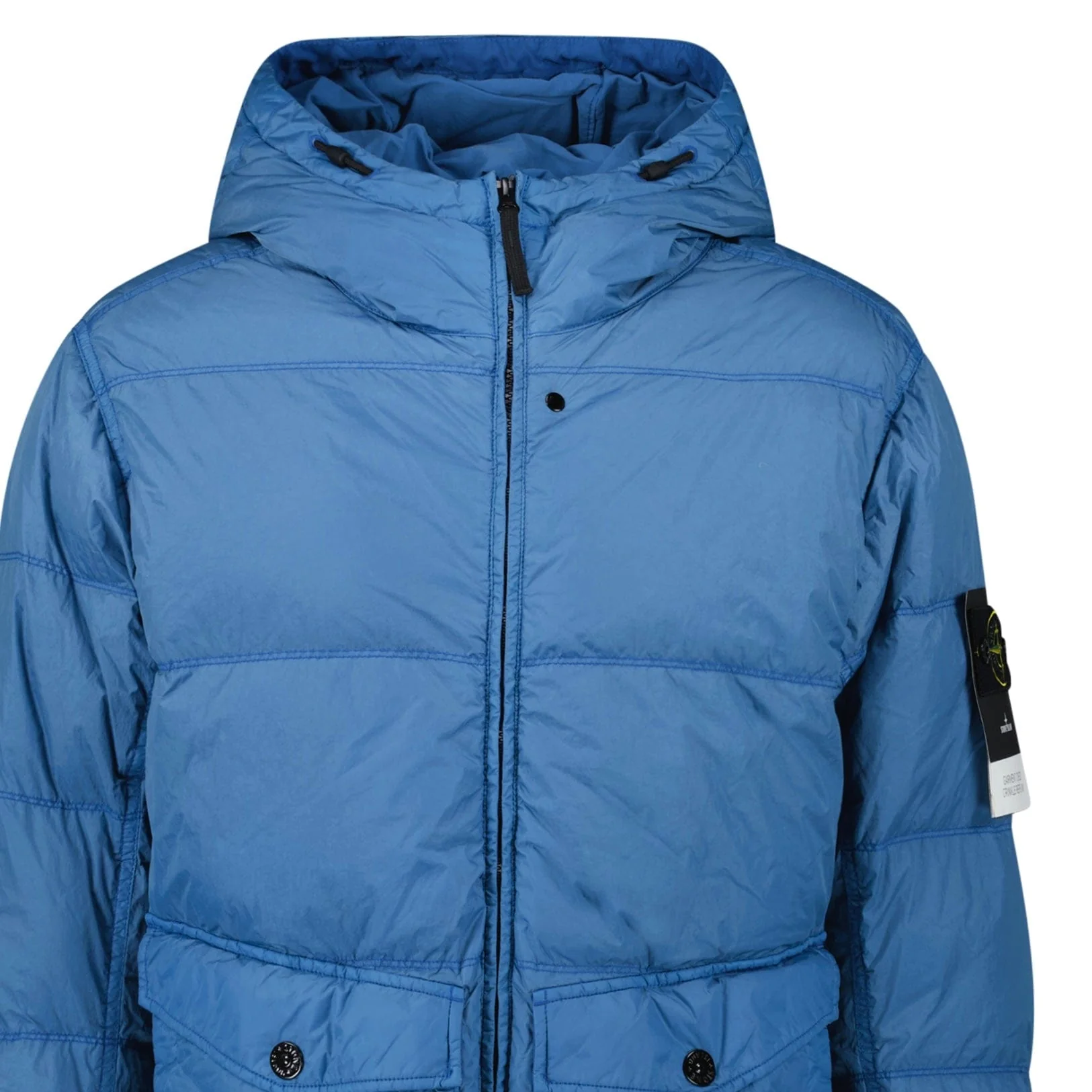 Stone Island Hooded Down Jacket in Steel Blue - Image 4