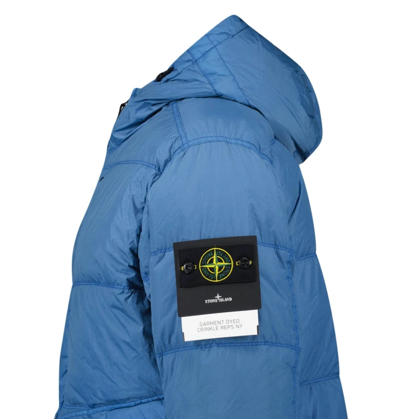 Stone Island Hooded Down Jacket in Steel Blue - Image 5