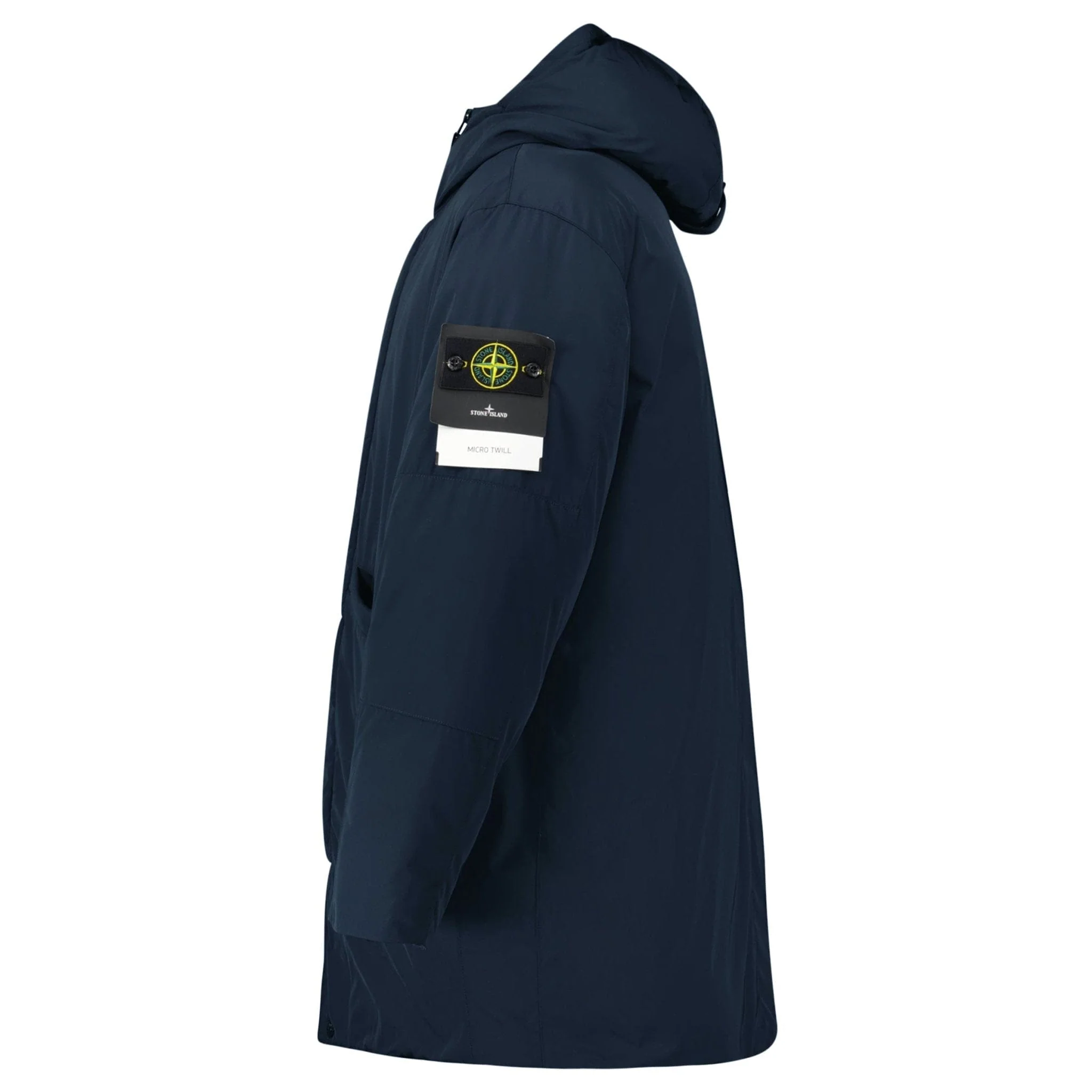Stone Island Micro Twill Long Parka in Navy - Image 2