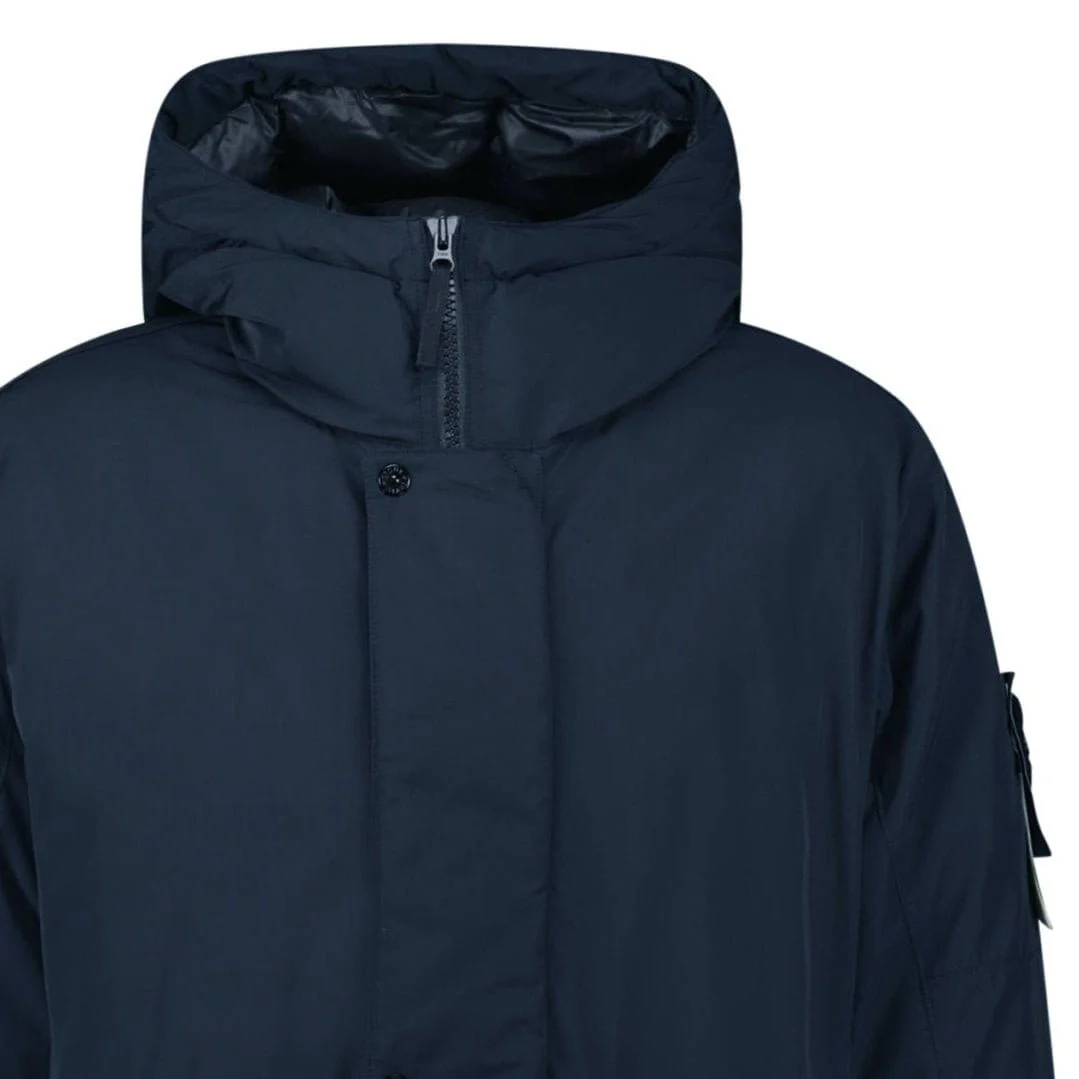 Stone Island Micro Twill Long Parka in Navy - Image 4