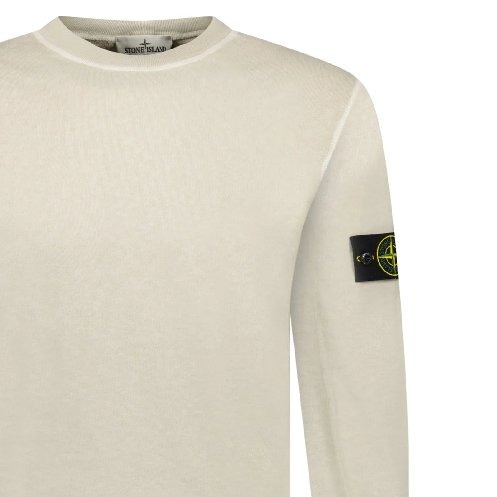 Stone Island Old Effect Crewneck Sweatshirt Beige - Image 4