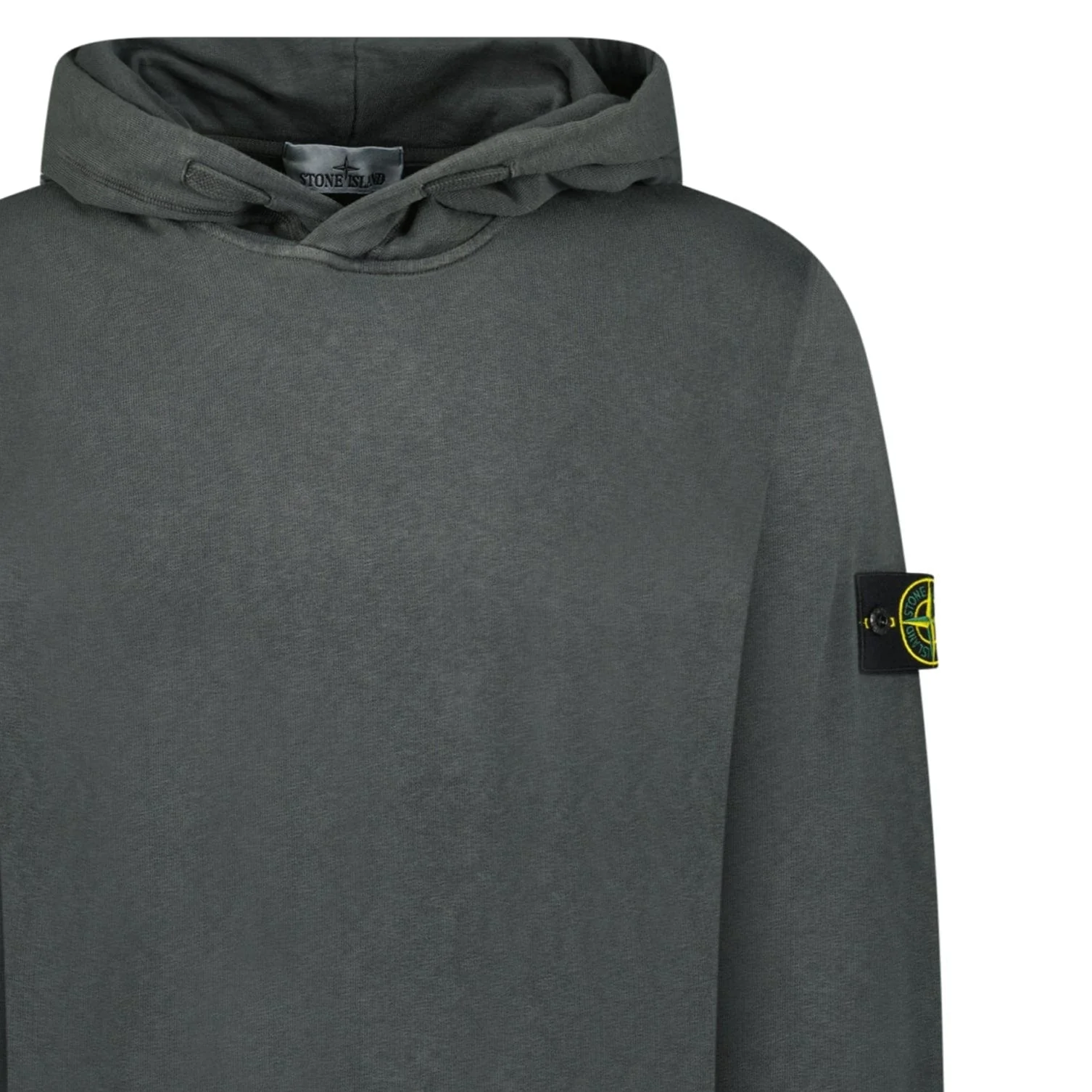 Stone Island ‘Old’ Treatment Hooded Sweatshirt In Charcoal Grey - Image 2