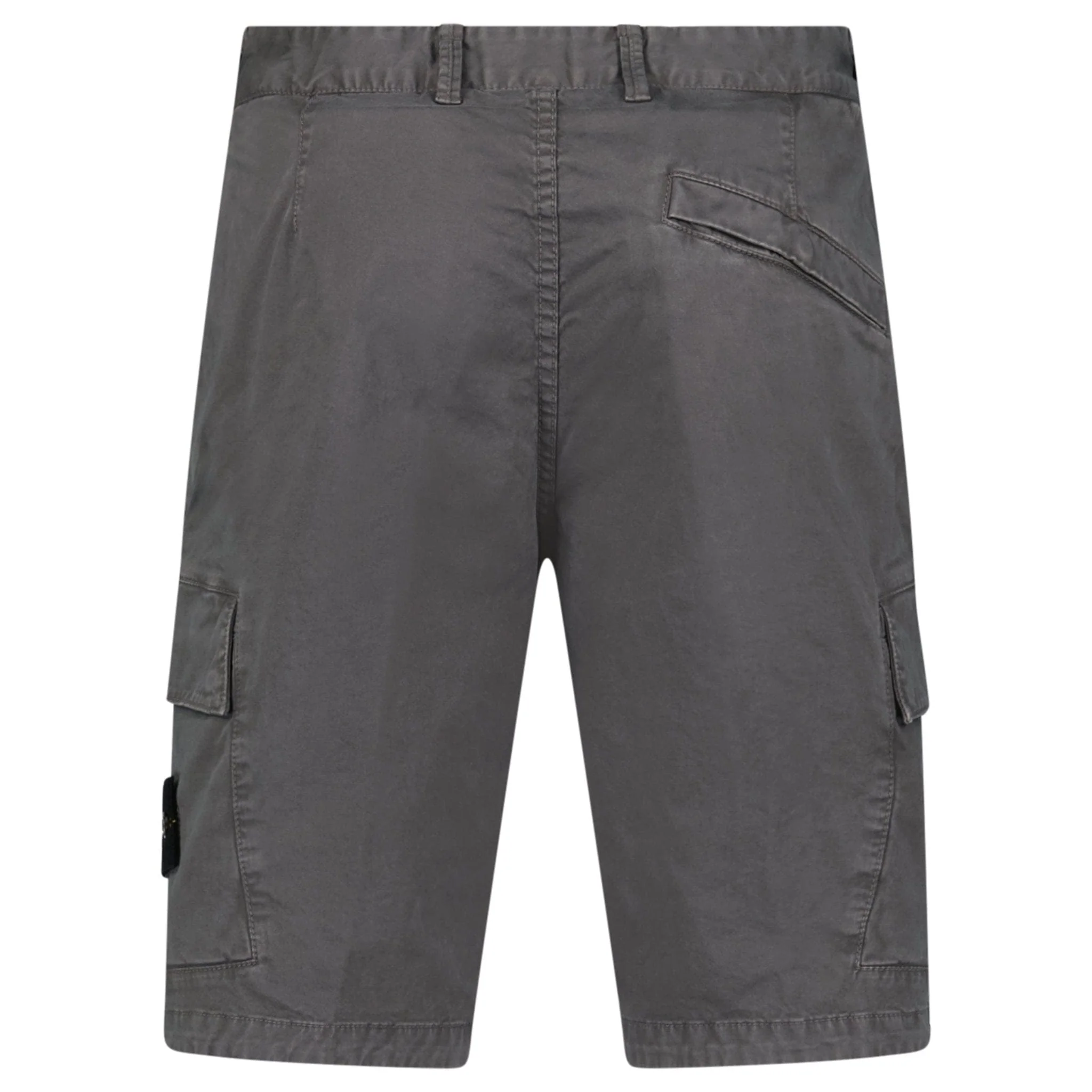 Stone Island Organic Cotton Stretch Broken Twill 'Old' Effect Cargo Shorts in Charcoal Grey - Image 3