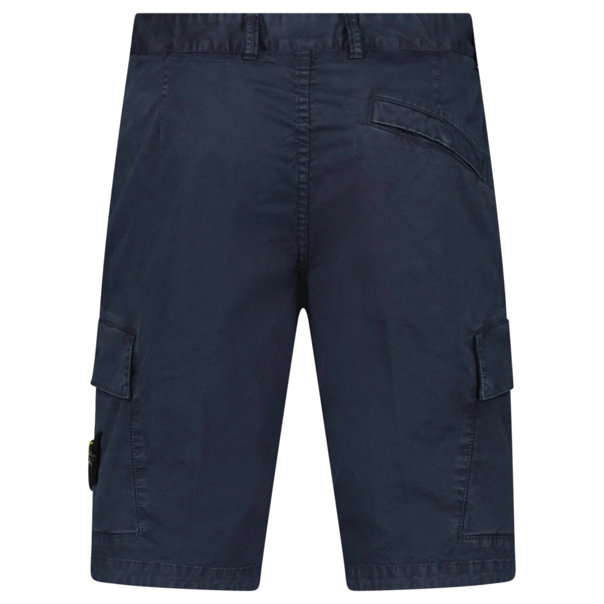 Stone Island Organic Cotton Stretch Broken Twill 'Old' Effect Cargo Shorts in Navy - Image 3