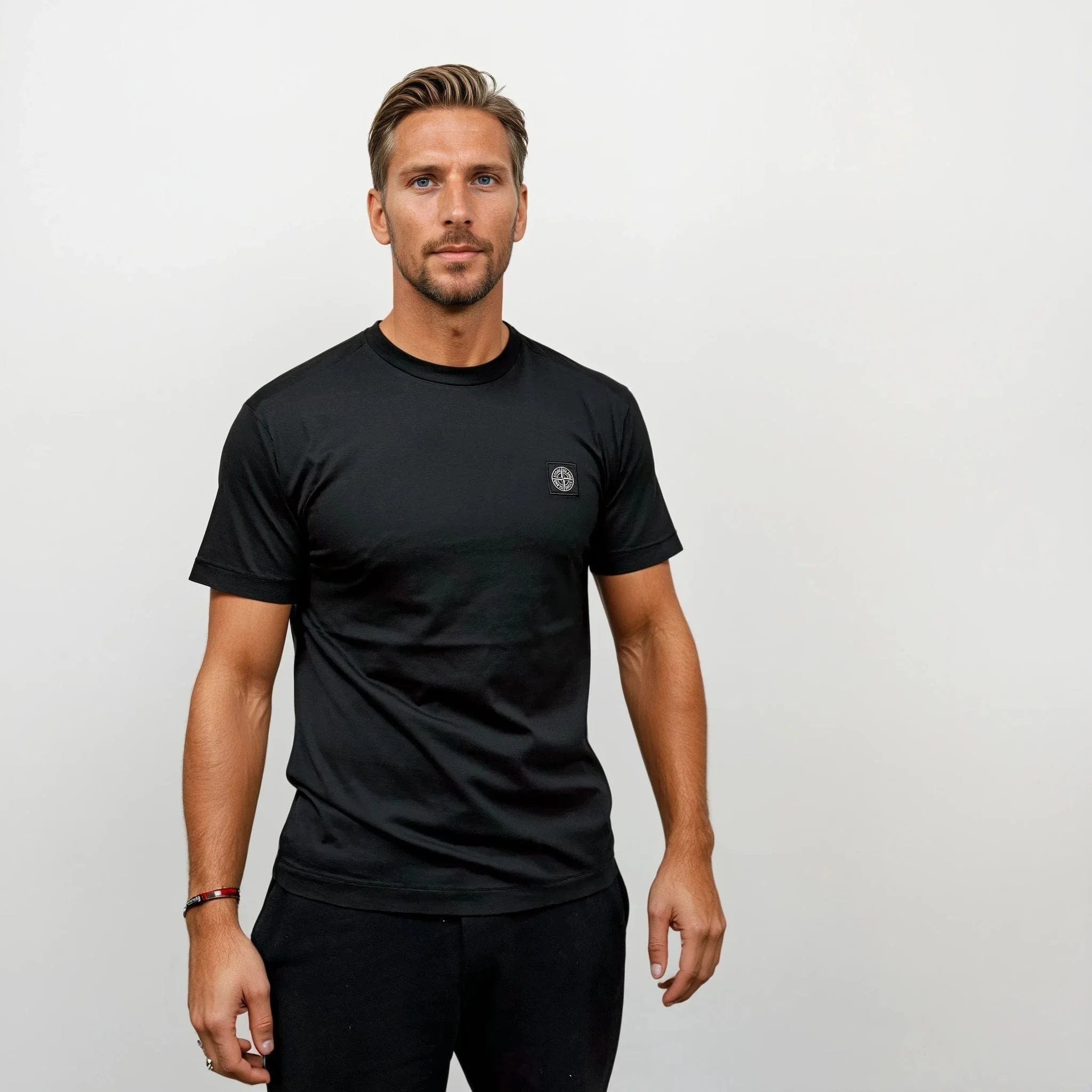 Stone Island Slim-Fit Short-Sleeve T-Shirt With Compass Patch Black - Image 2