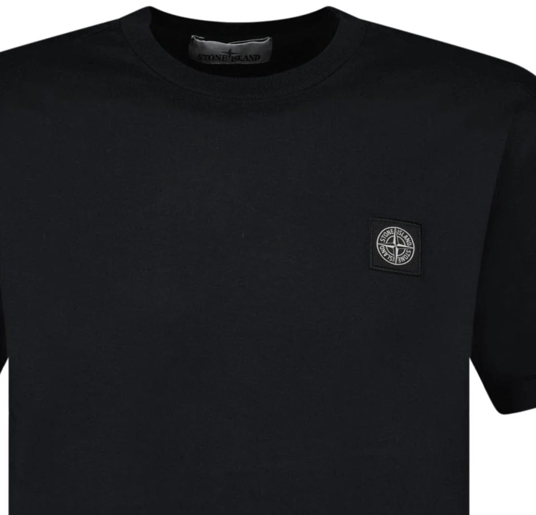 Stone Island Slim-Fit Short-Sleeve T-Shirt With Compass Patch Black - Image 3