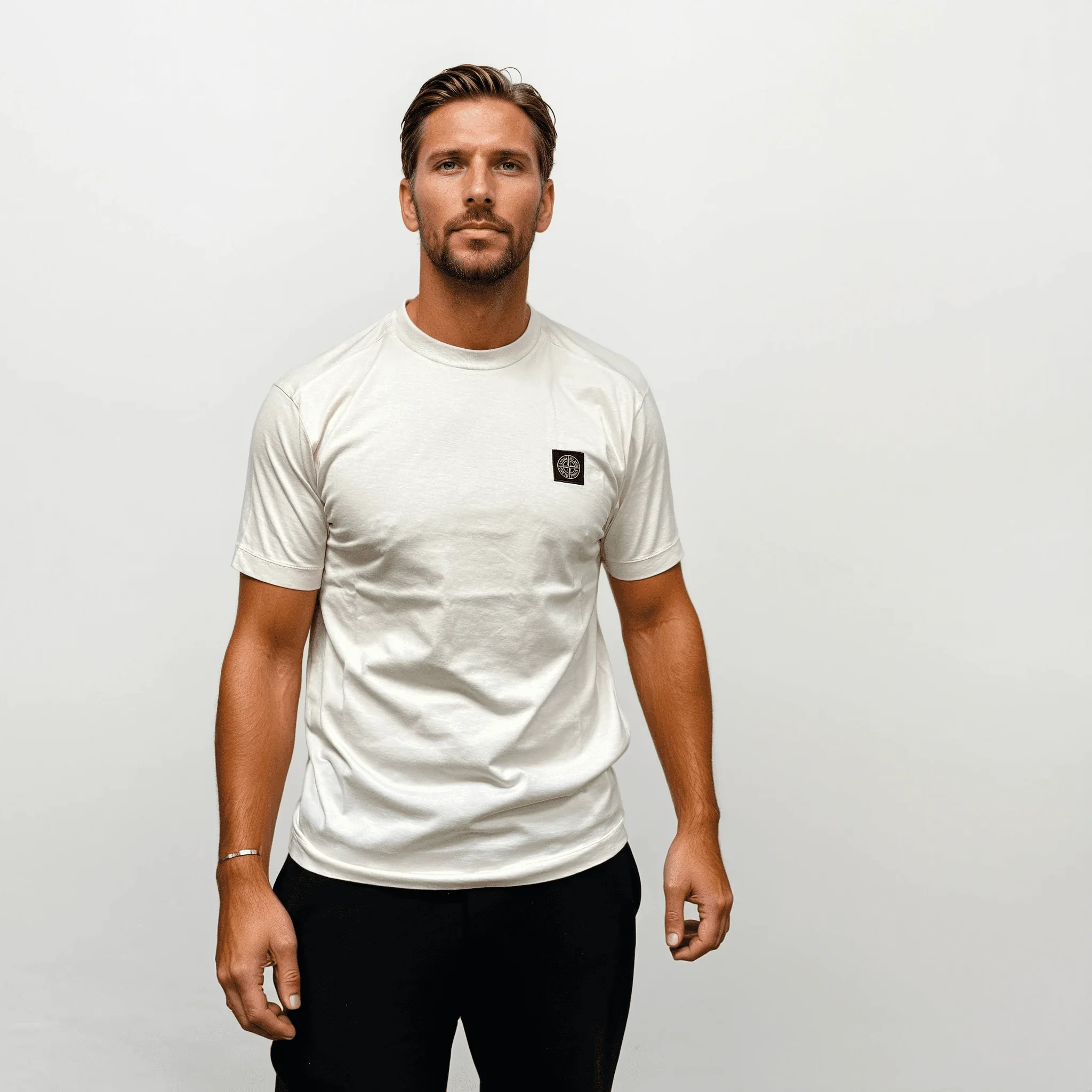 Stone Island Slim-Fit Short-Sleeve T-Shirt With Compass Patch Ivory - Image 2