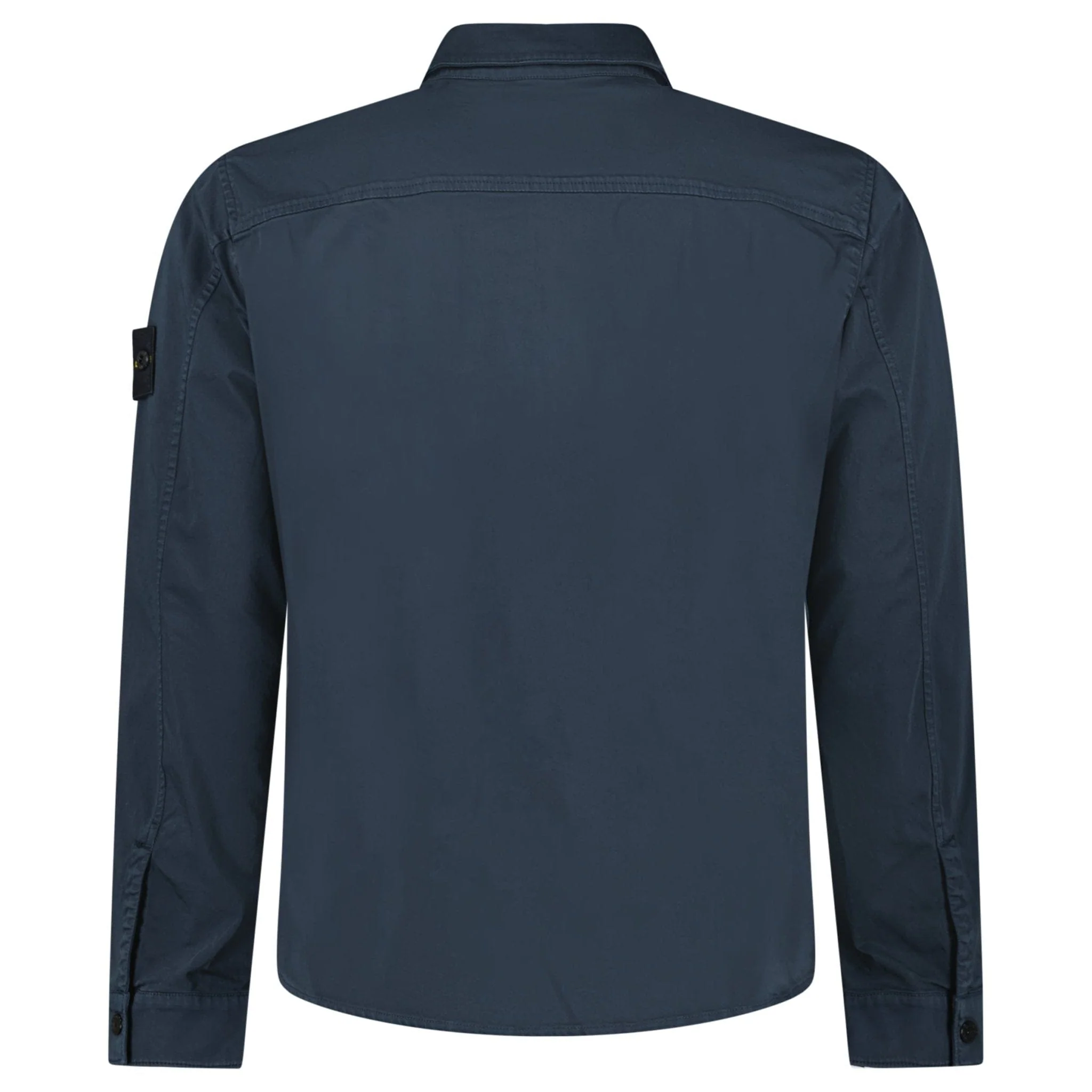 Stone Island Stretch Organic Cotton Satin Overshirt in Navy - Image 4