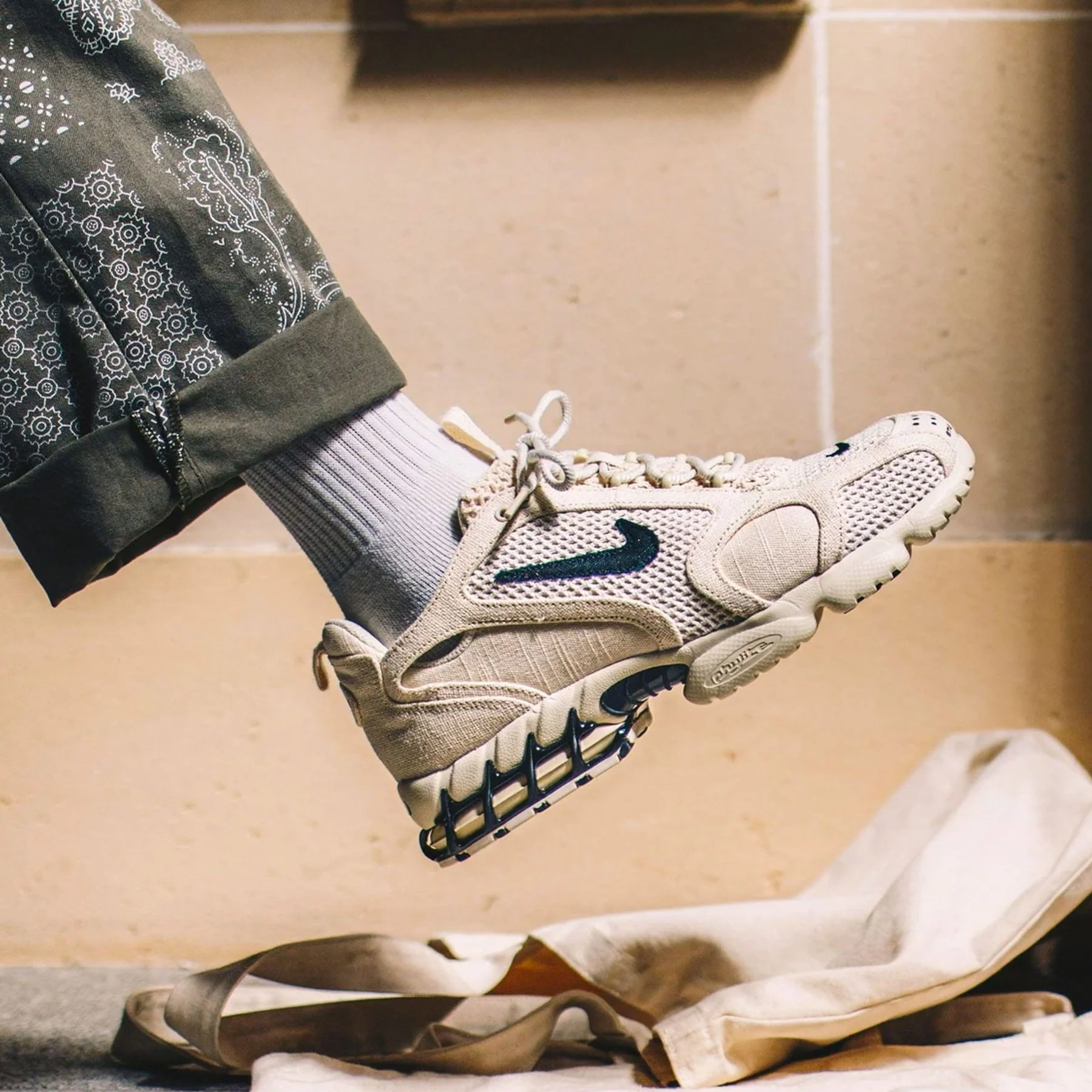 Stussy x Nike Air Zoom Spiridon Caged 2 'Fossil' - Image 6