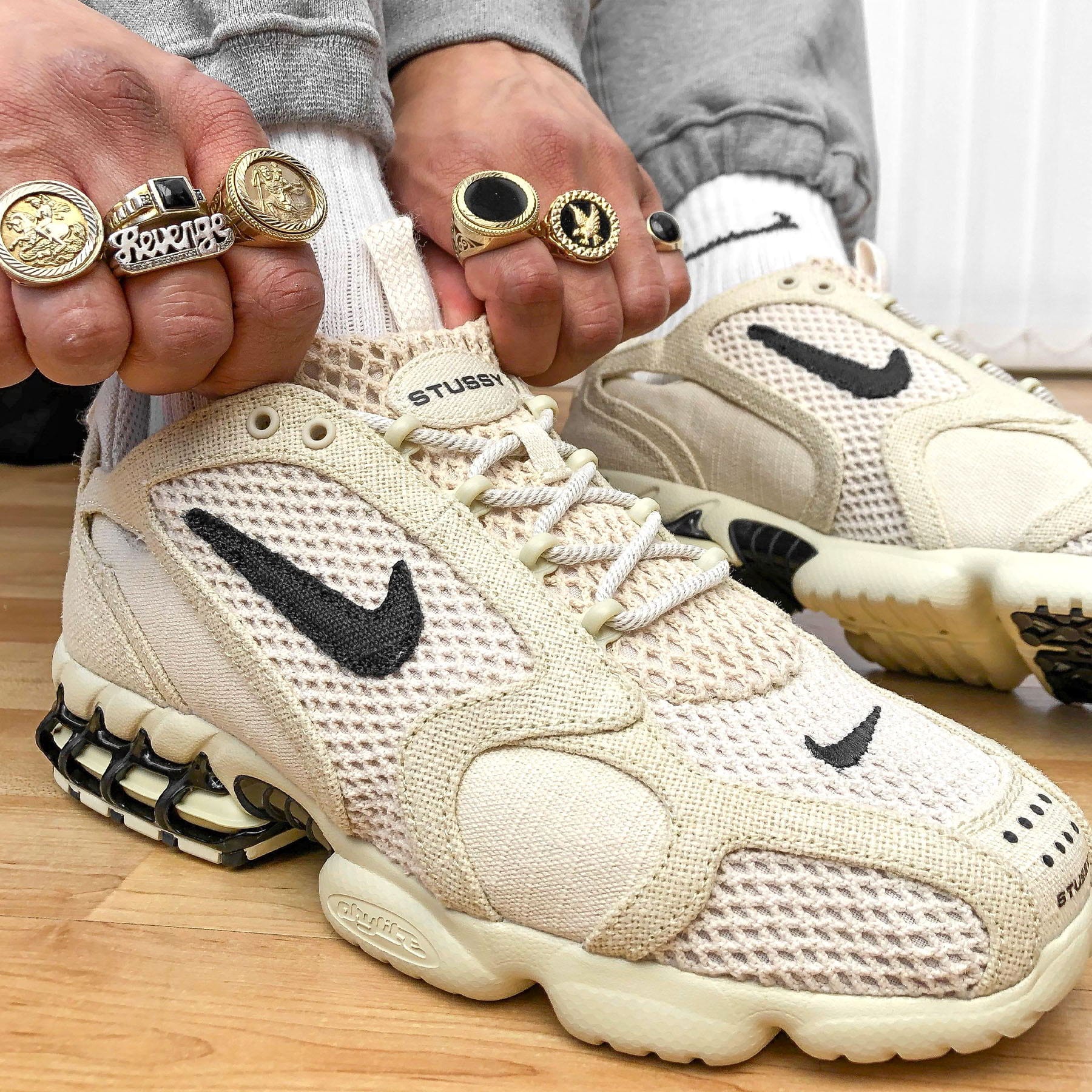 Stussy x Nike Air Zoom Spiridon Caged 2 'Fossil' - Image 8
