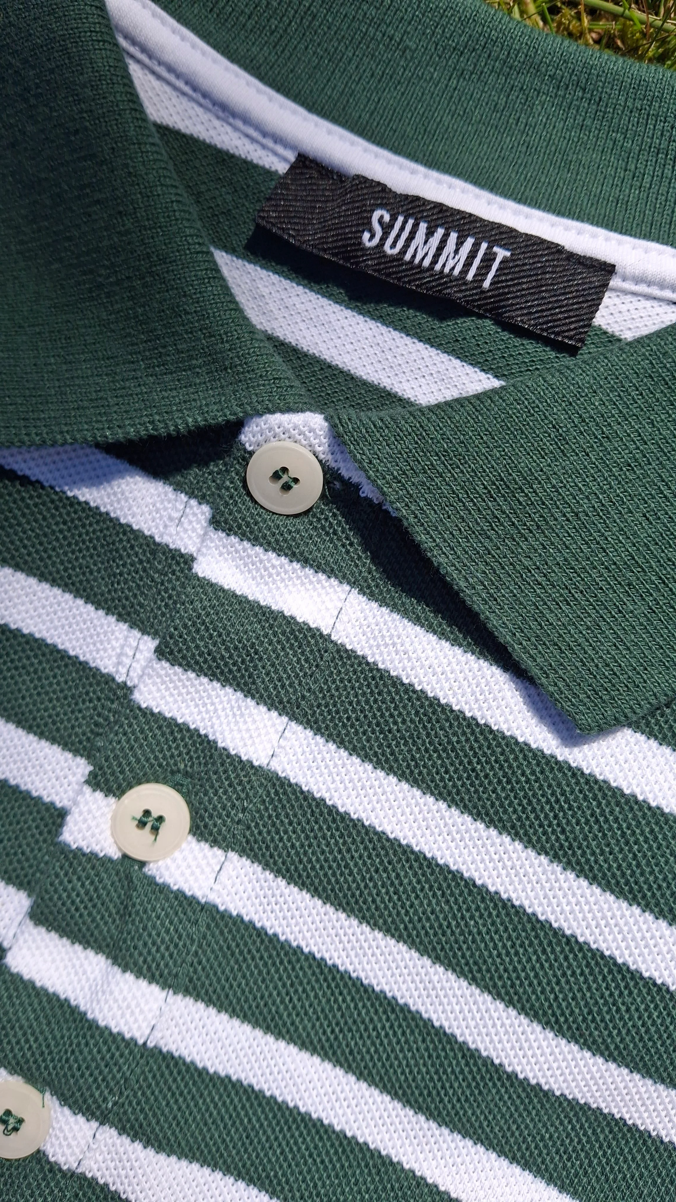 Summit Pique Long Sleeve Polo 'Forest White' - Image 4