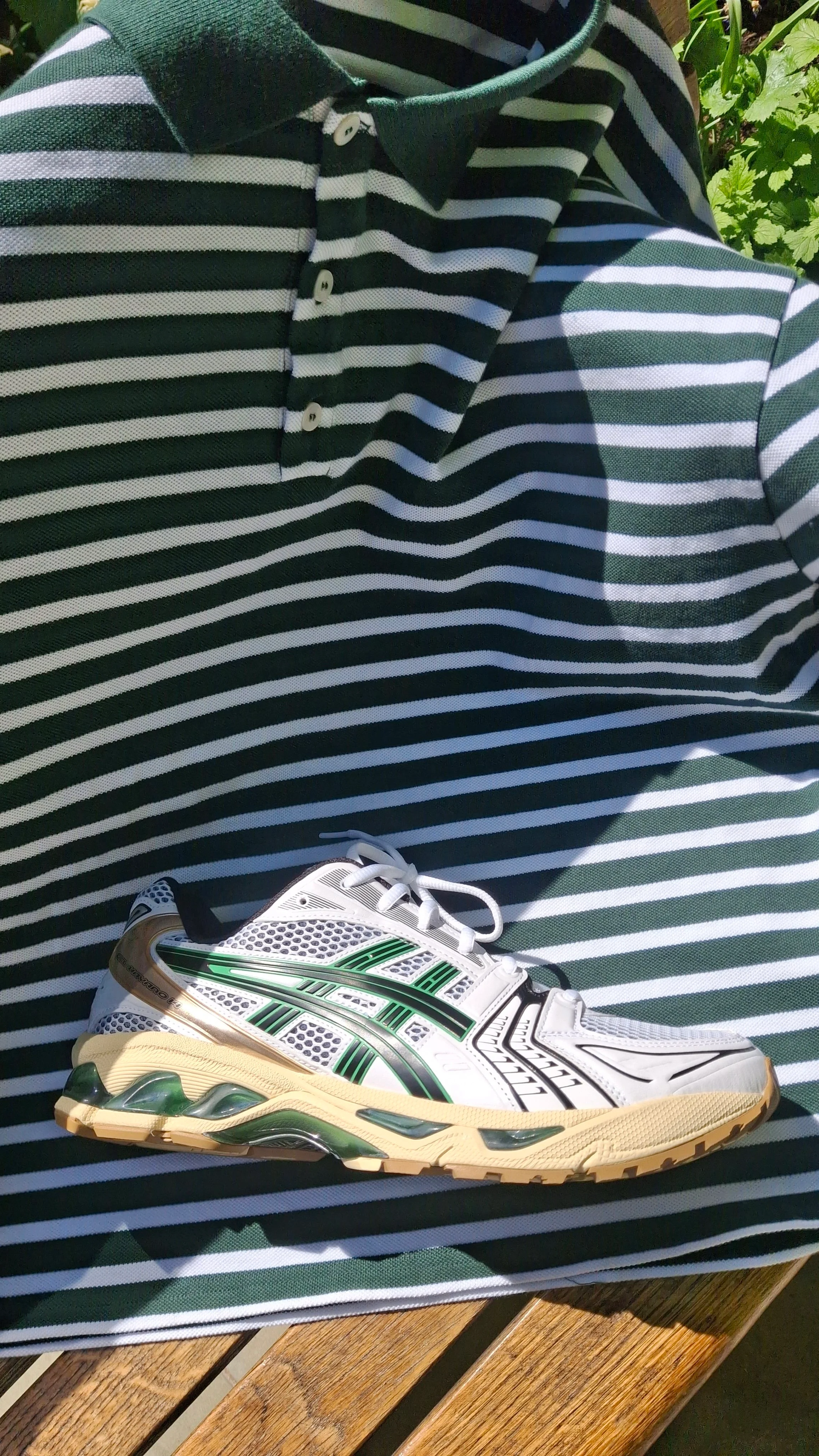 Summit Pique Long Sleeve Polo 'Forest White' - Image 6