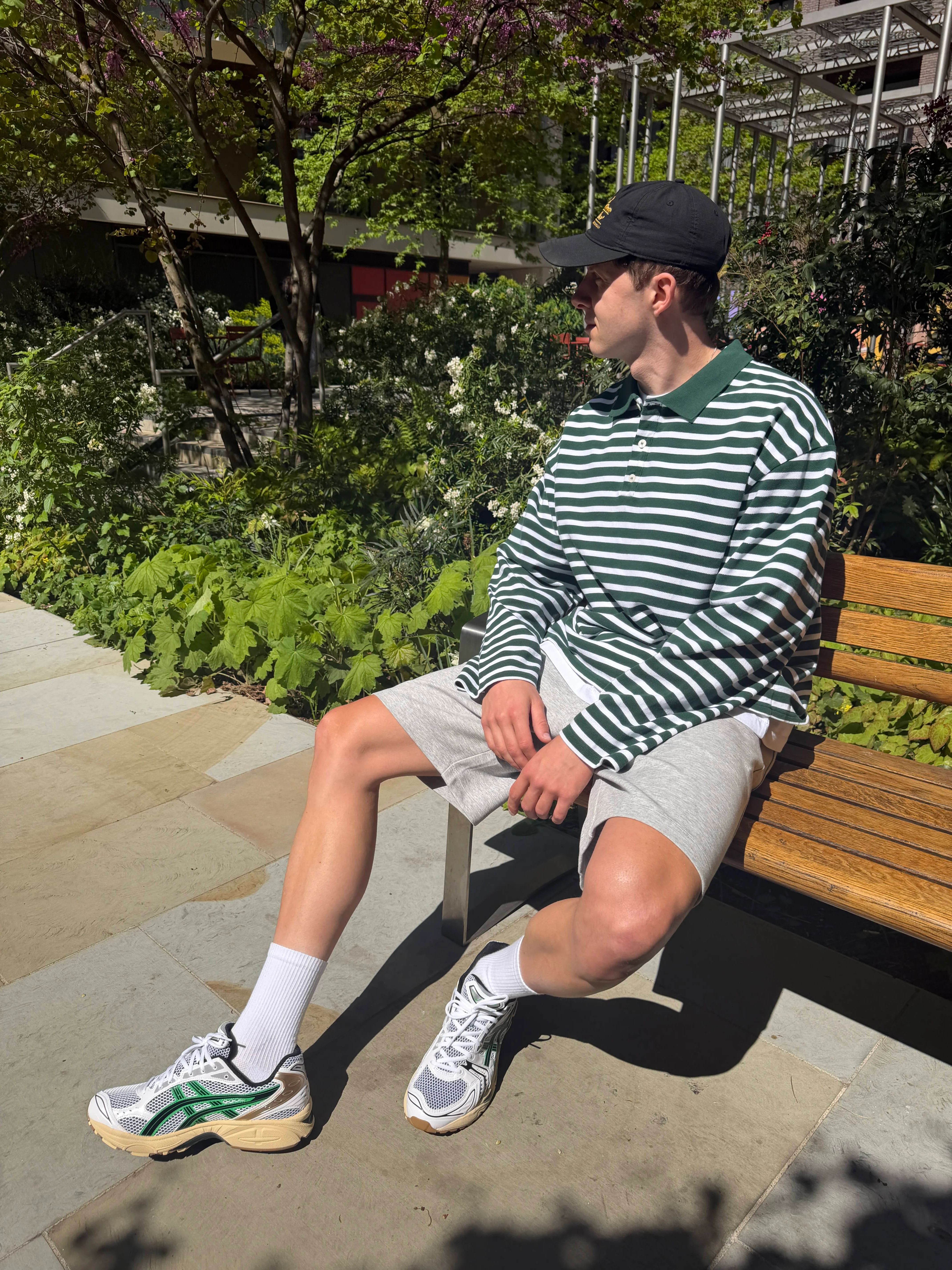 Summit Pique Long Sleeve Polo 'Forest White' - Image 7