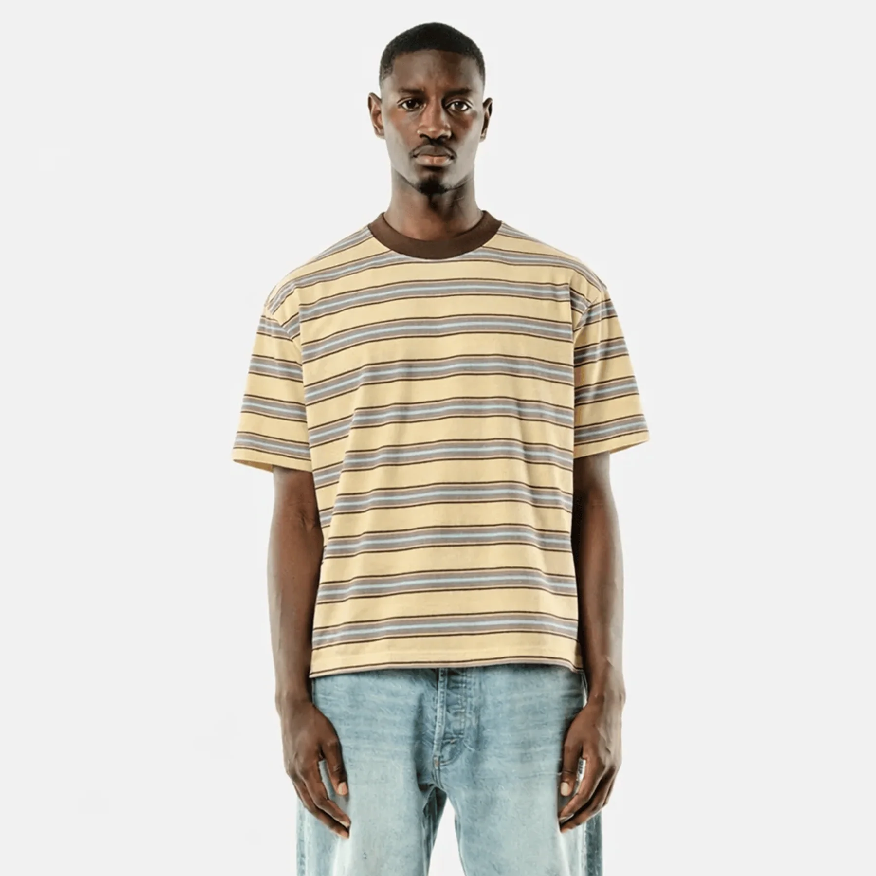 Summit Stripe Short Sleeve T-Shirt 'Yellow' - Image 3