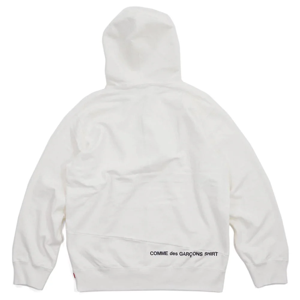 Supreme Comme des Garcons SHIRT Split Box Logo Hooded Sweatshirt White - Image 2