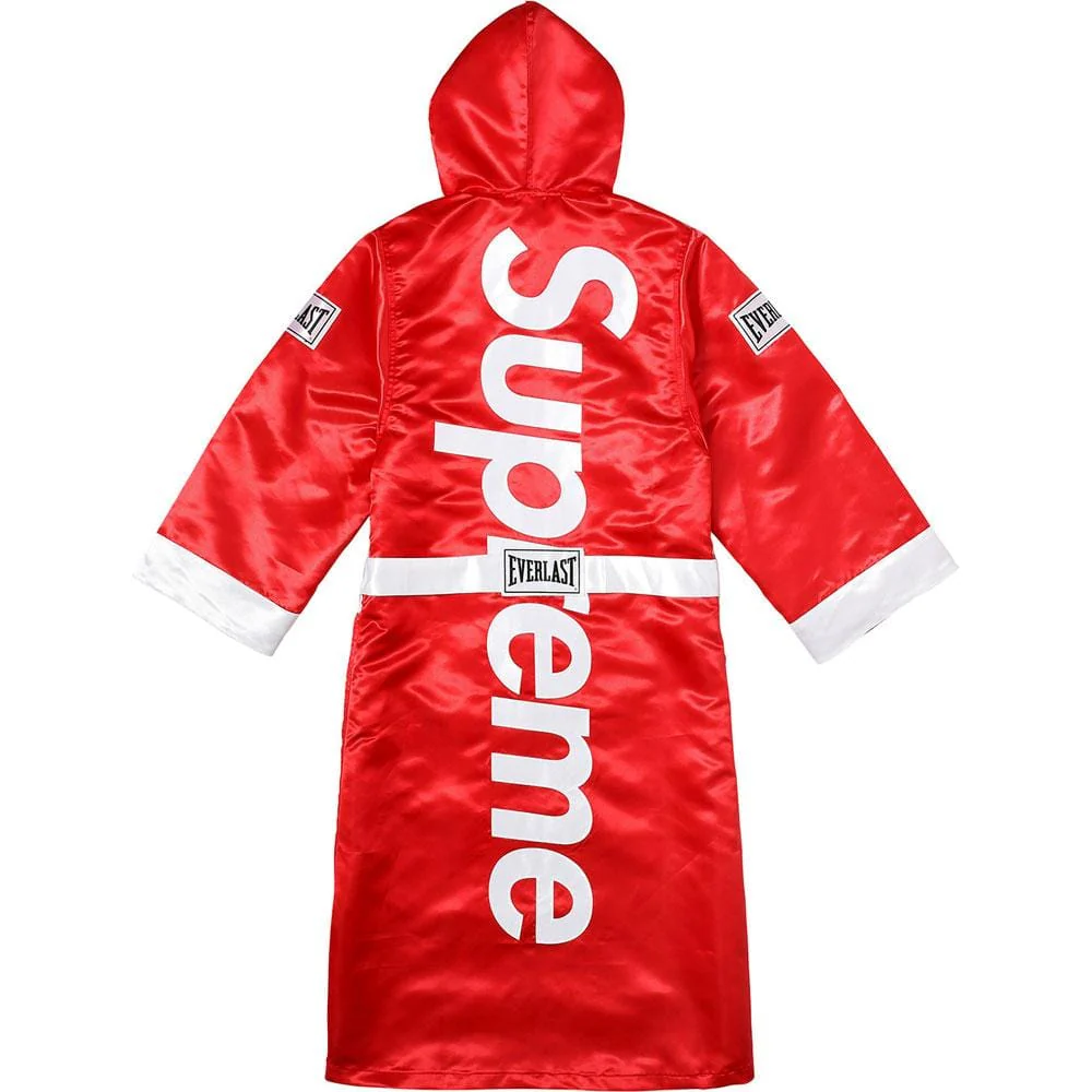 Supreme Everlast Satin Hooded Boxing Robe - Red - Image 2