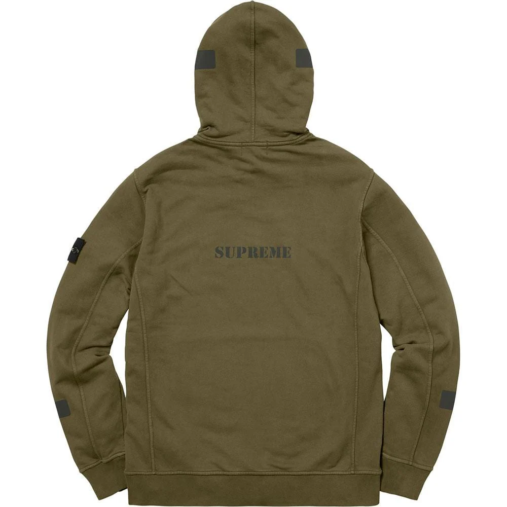 Supreme-Stone Island Hooded Sweatshirt - Olive - Image 2