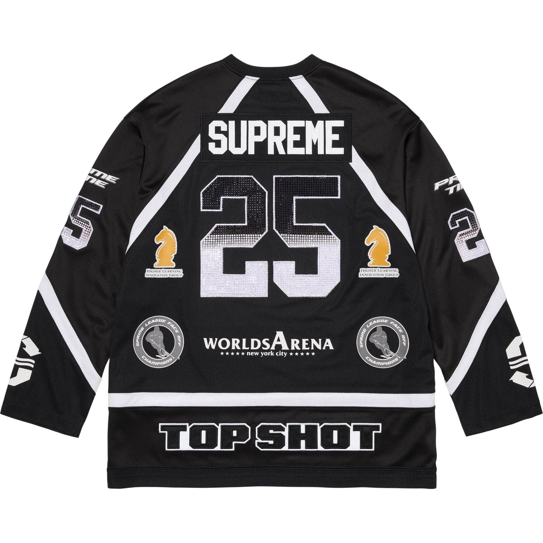 Supreme Rhinestone Hockey Jersey 'Black' - Image 2