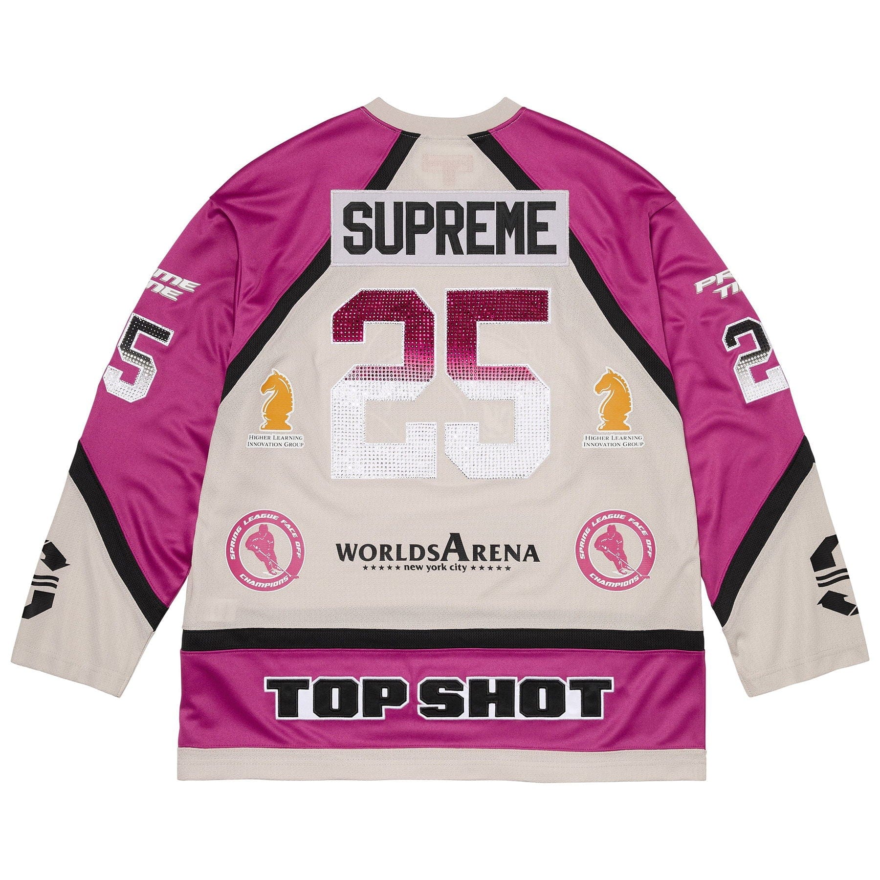 Supreme Rhinestone Hockey Jersey 'Light Grey' - Image 2