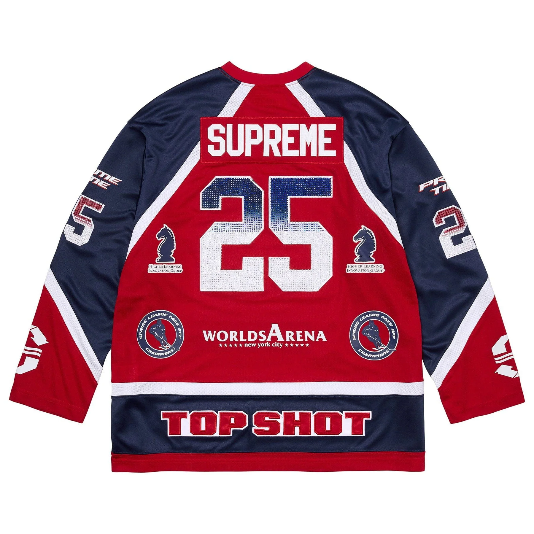 Supreme Rhinestone Hockey Jersey 'Red' - Image 2