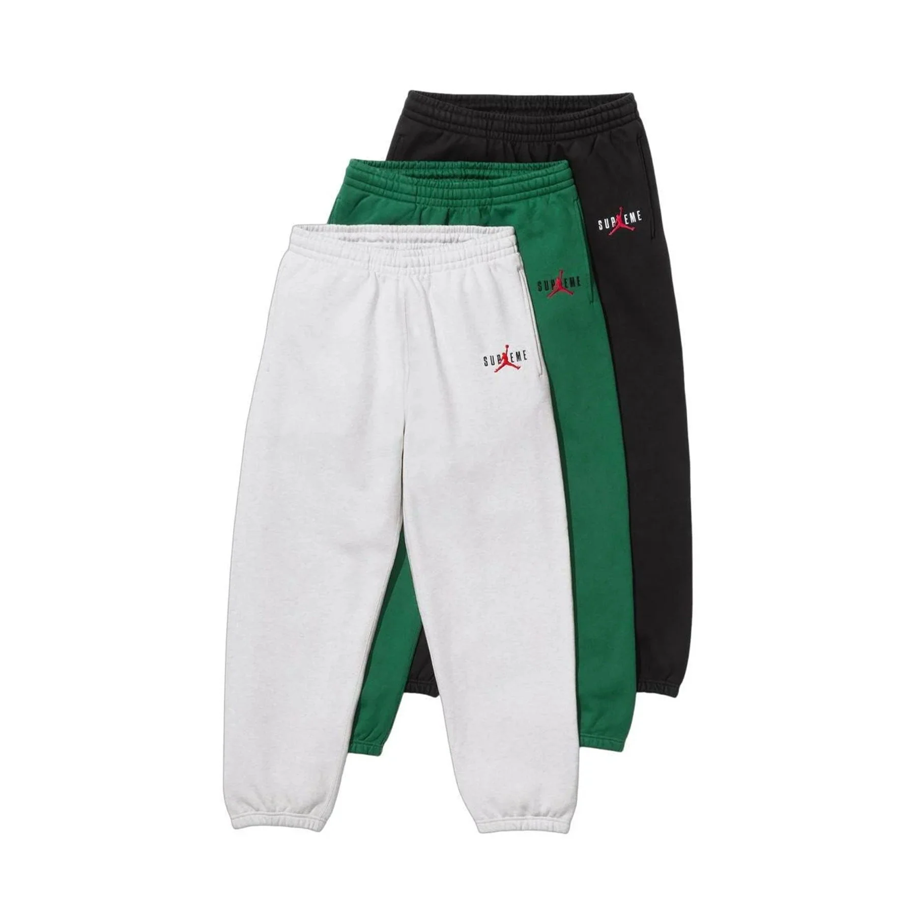 Supreme x Jordan Sweatpants 'Black' - Image 2