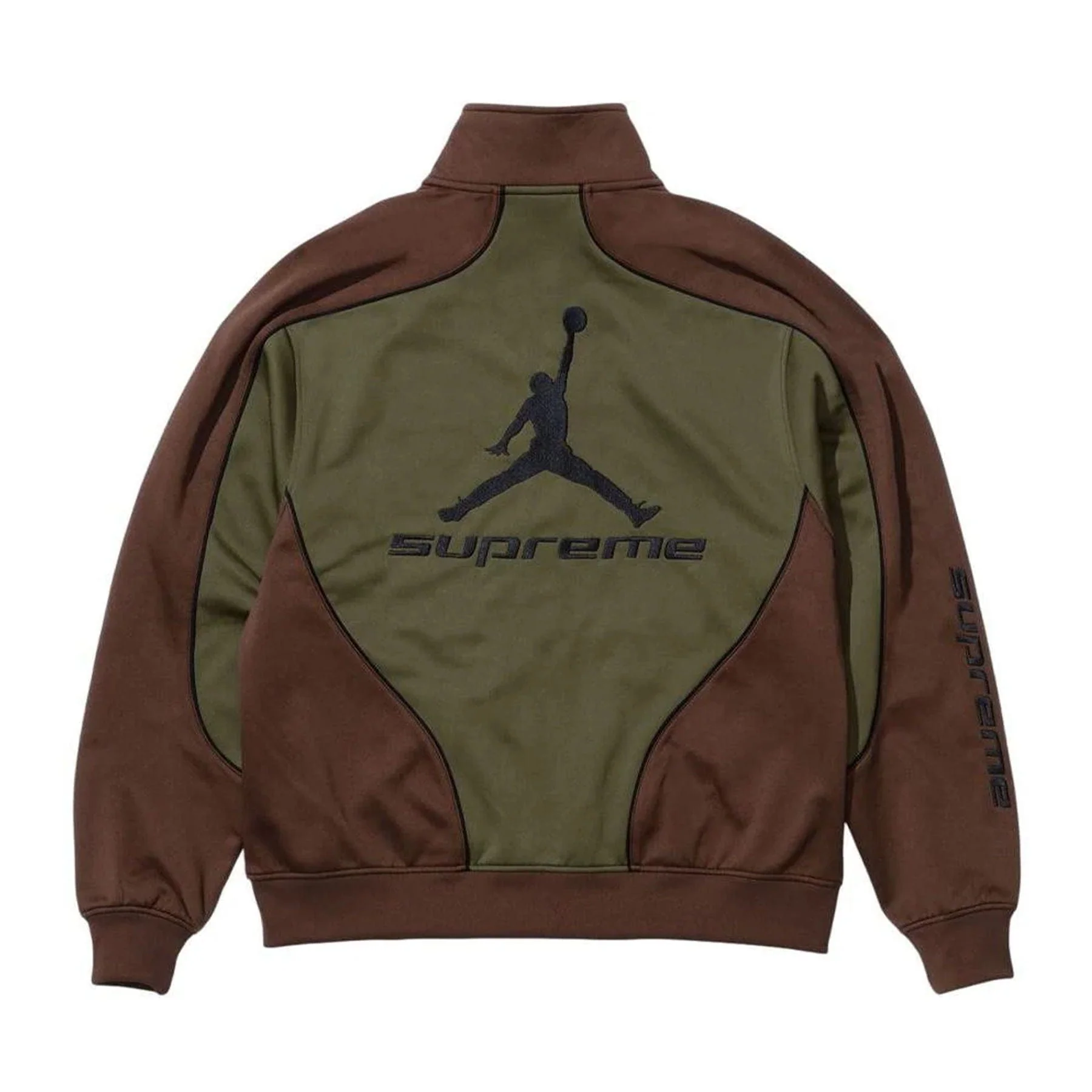 Supreme x Jordan Track Jacket 'Brown/Olive' - Image 2