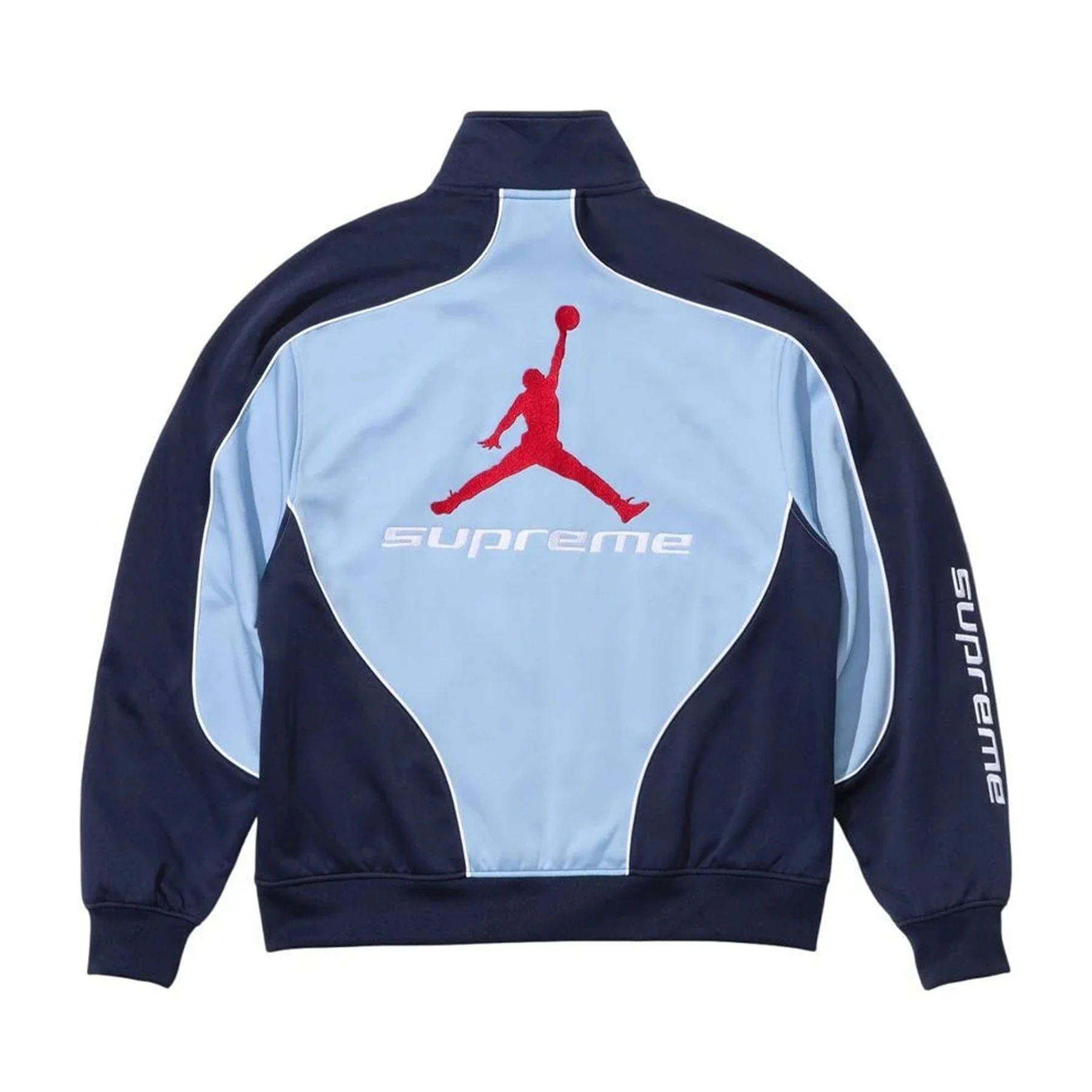 Supreme x Jordan Track Jacket 'Light Blue/Navy' - Image 2