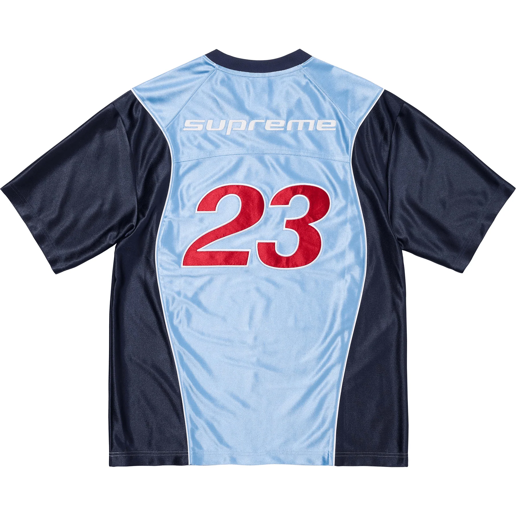 Supreme x Jordan Warm Up Jersey 'Light Blue/Navy' - Image 2