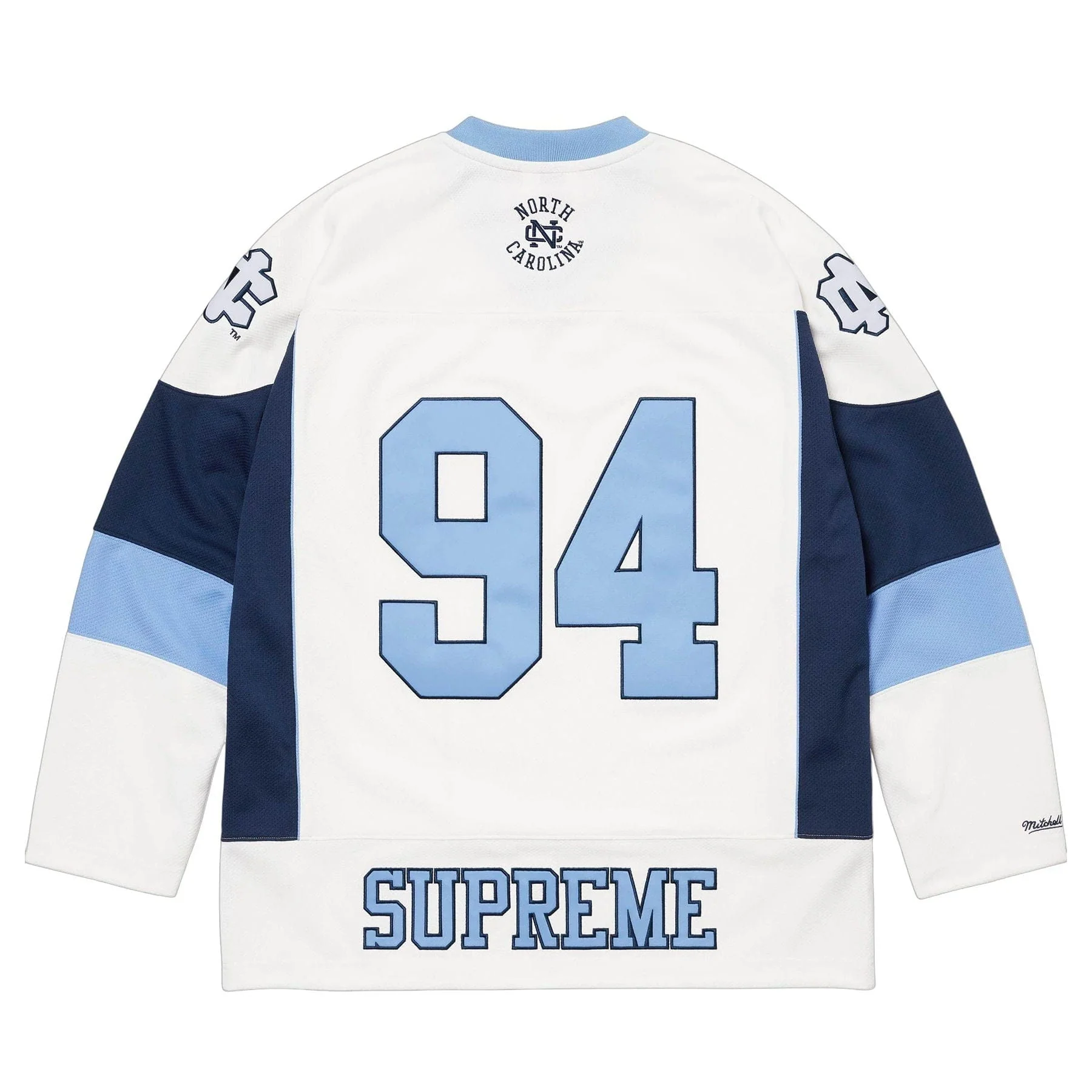 Supreme x Mitchell & Ness NCAA Hockey Jersey 'White' - Image 2