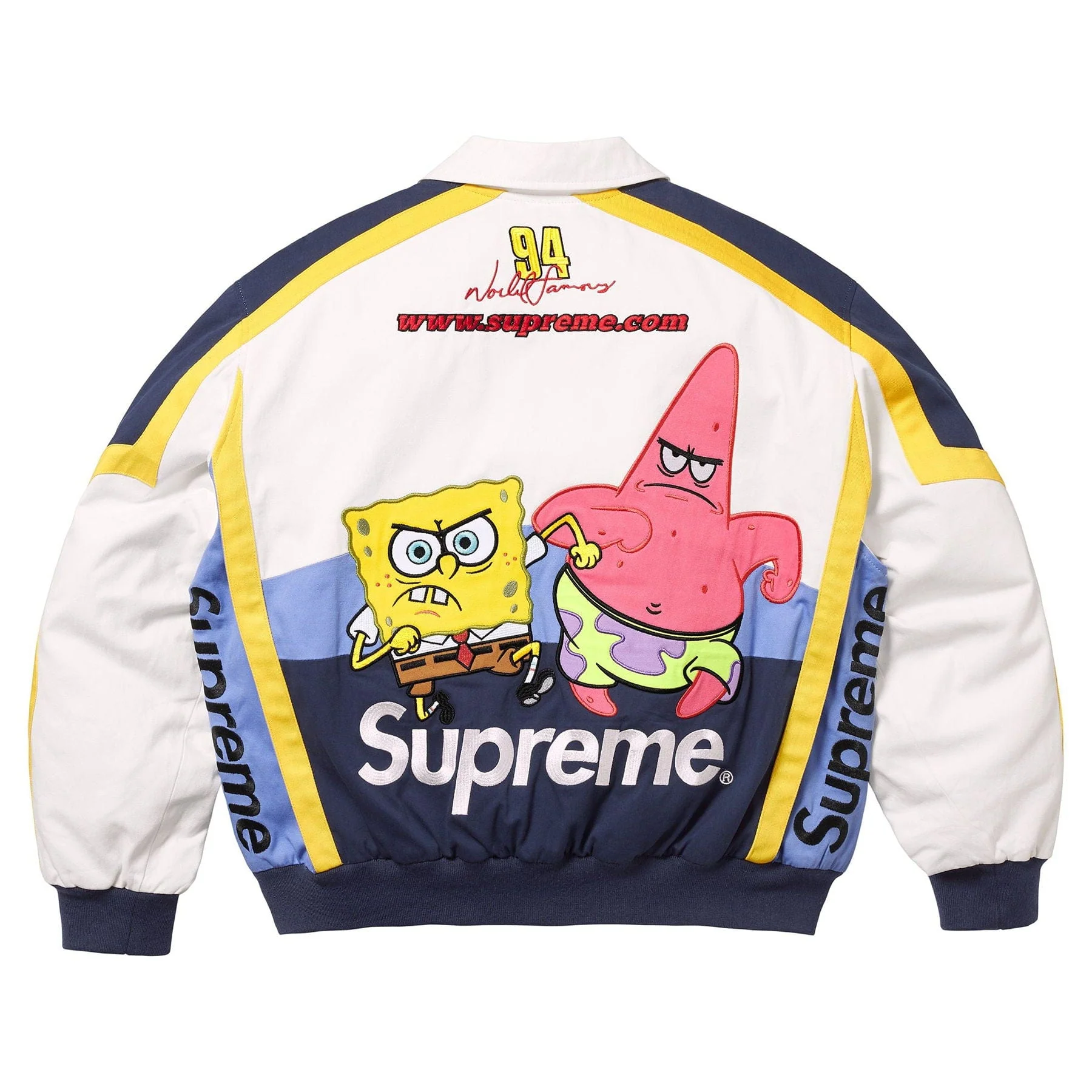 Supreme x SpongeBob SquarePants x Jeff Hamilton Racing Jacket 'White' - Image 2