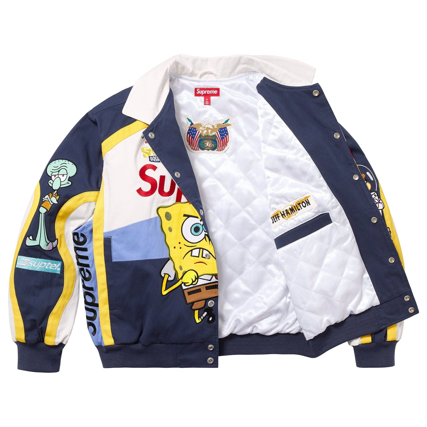 Supreme x SpongeBob SquarePants x Jeff Hamilton Racing Jacket 'White' - Image 3