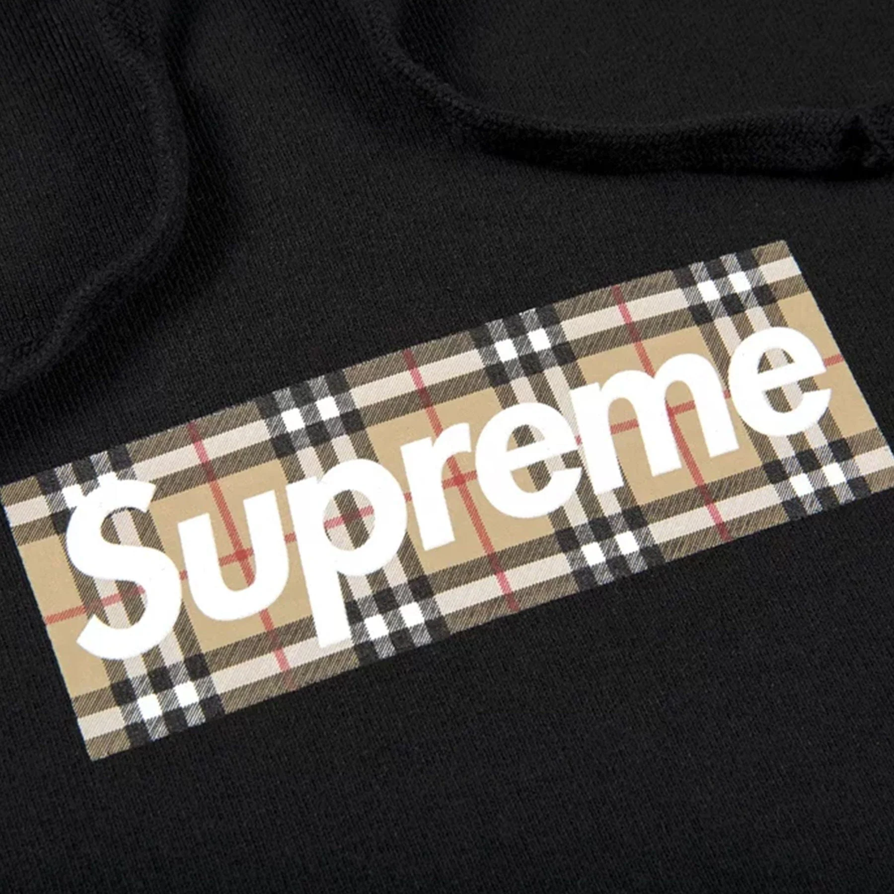 Supreme x Burberry Box Logo Hooded Sweatshirt 'Black' - Image 2