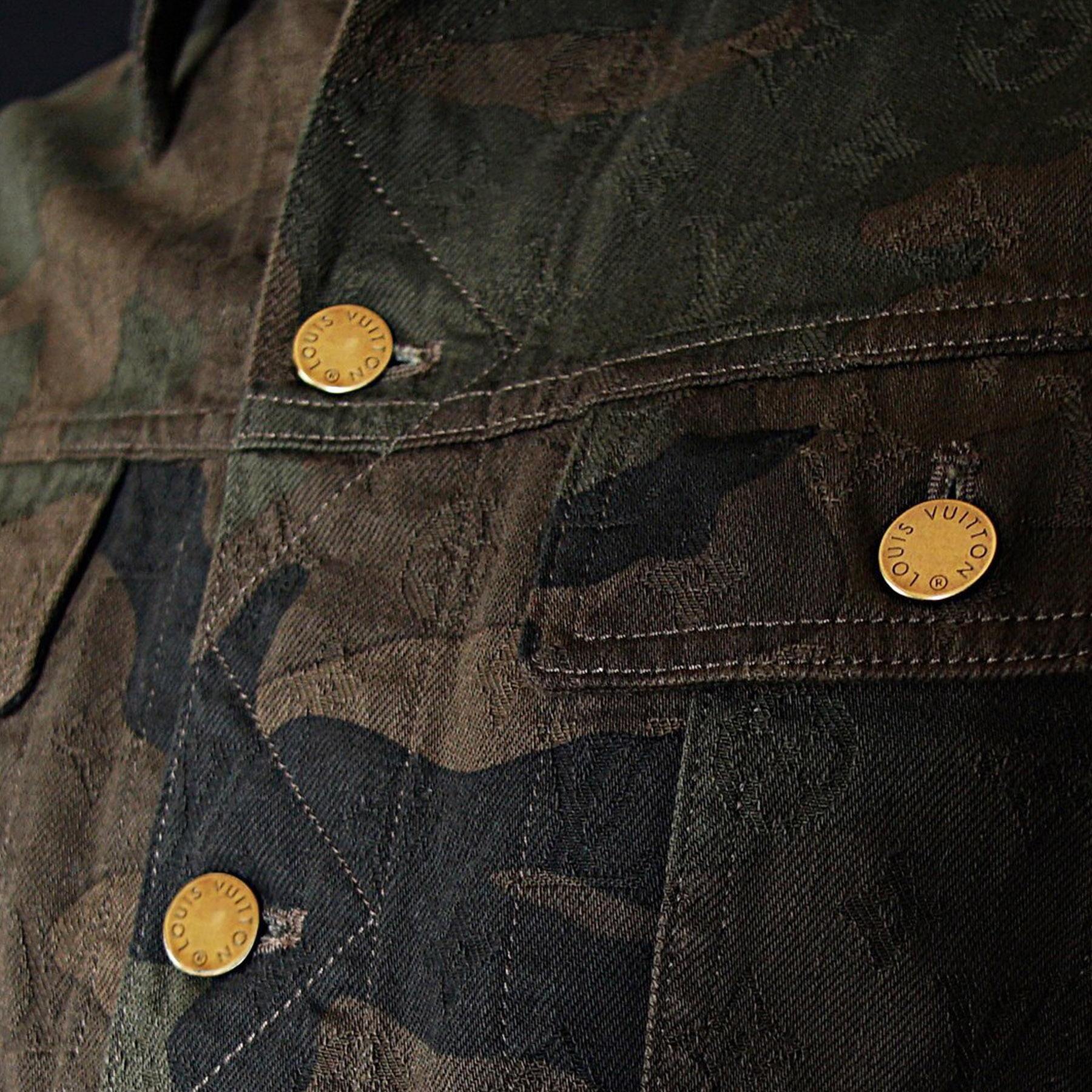Supreme x Louis Vuitton Jacquard Denim Trucker Jacket 'Camo' - Image 3