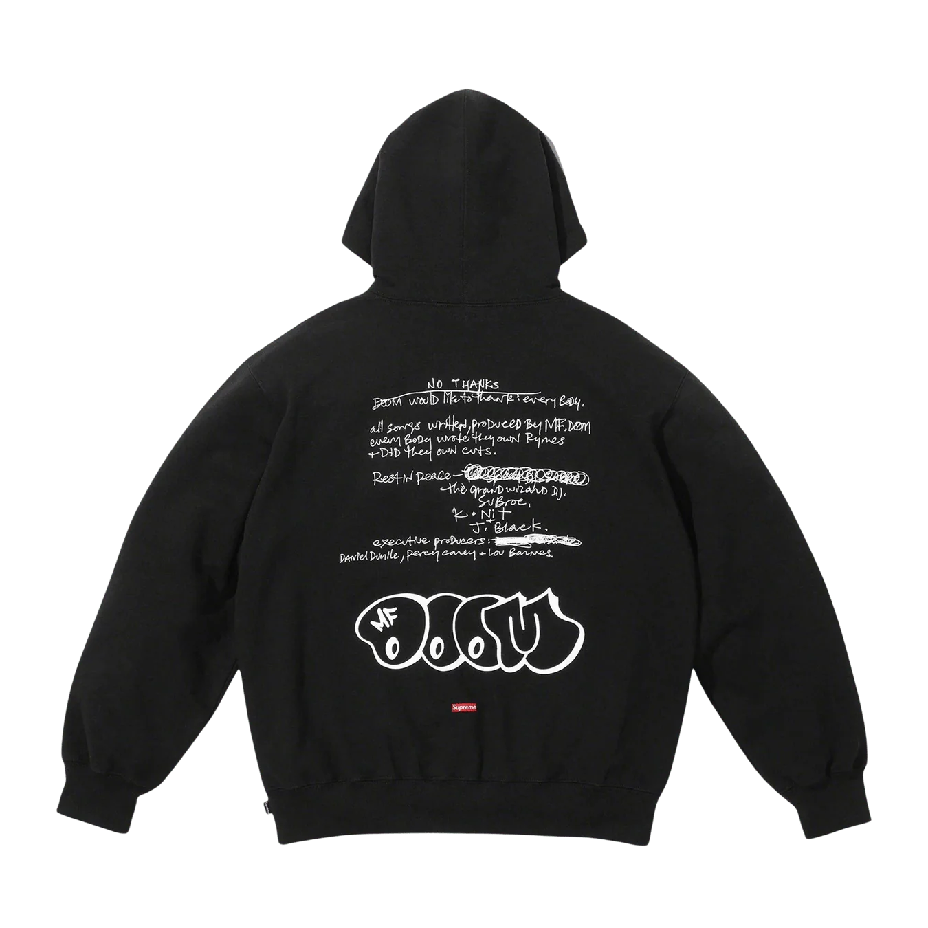 Supreme x MF DOOM Hooded Sweatshirt 'Black' - Image 2