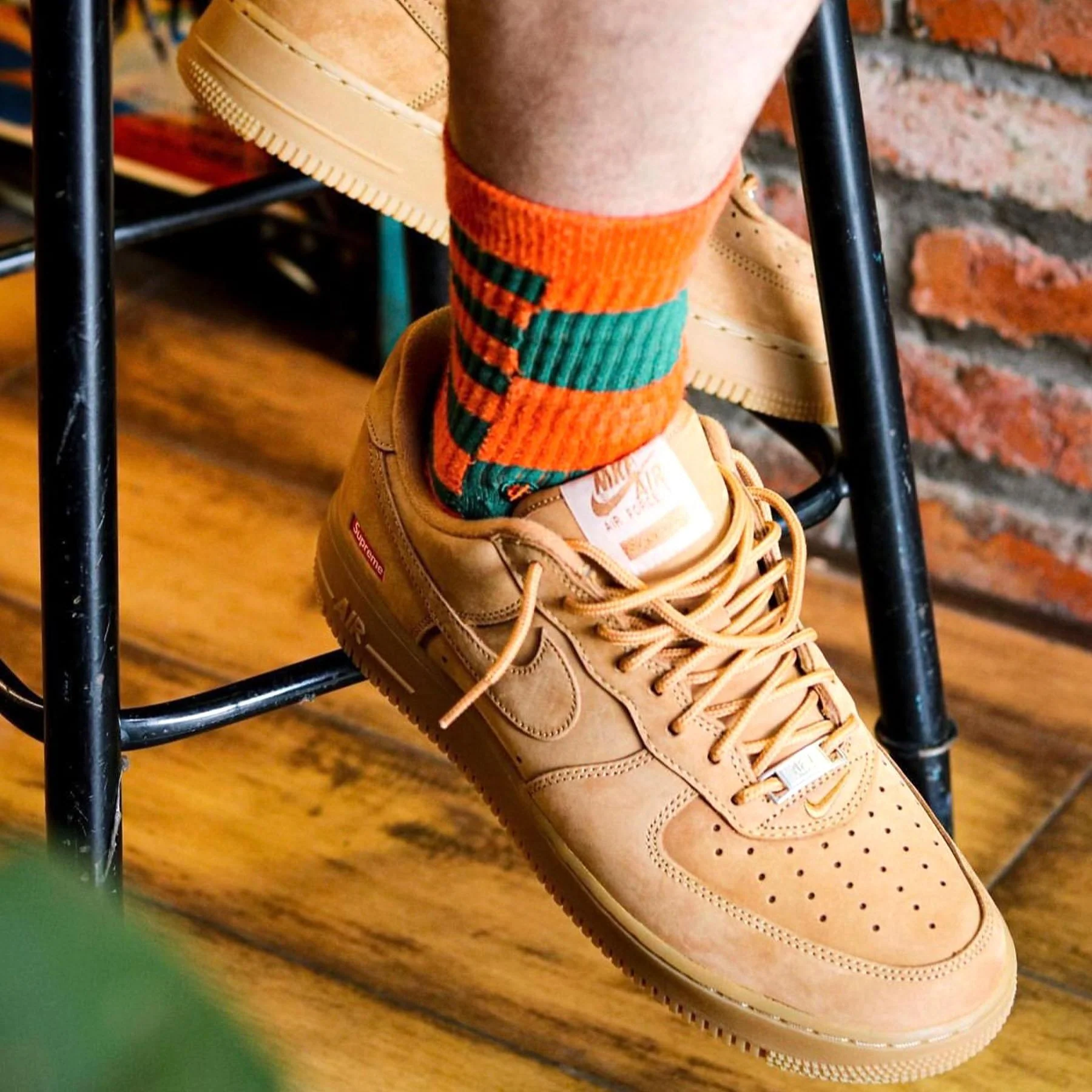 Supreme x Nike Air Force 1 Low SP 'Flax' - Image 6