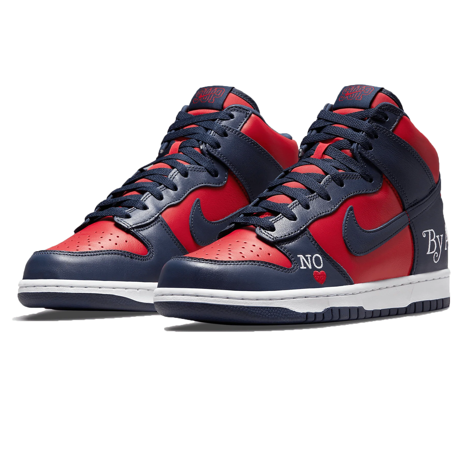 Supreme x Nike Dunk High SB 'By Any Means - Red Navy' - Image 2