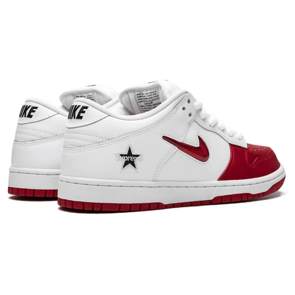 Supreme x Nike SB Dunk Low Red White - Image 3