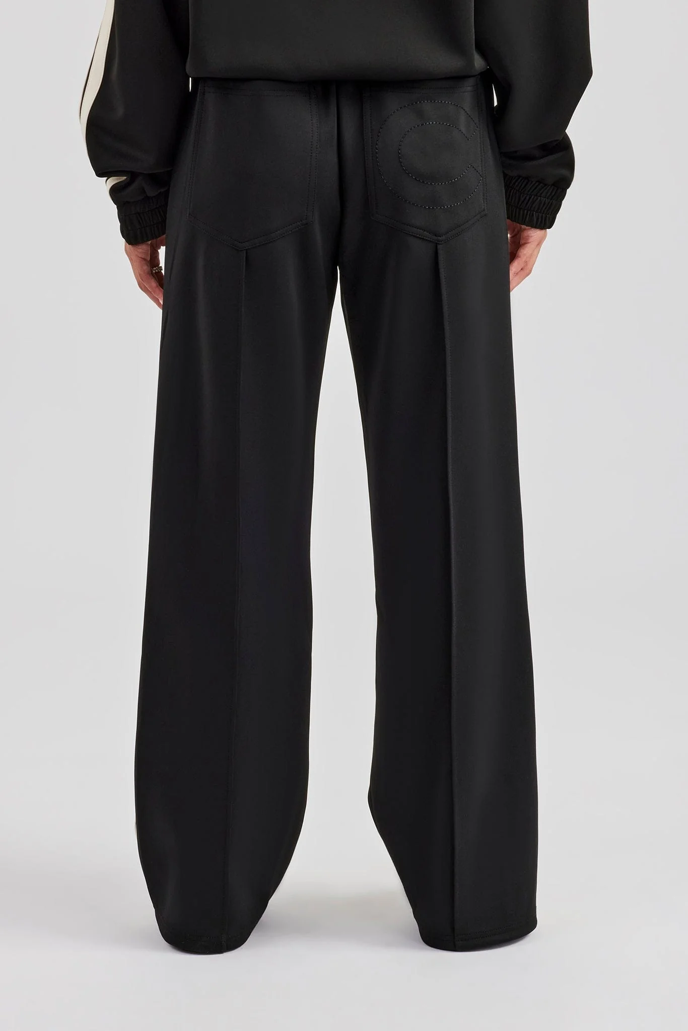 Cernucci Taping Wide Leg Track Pant - Black - Image 4