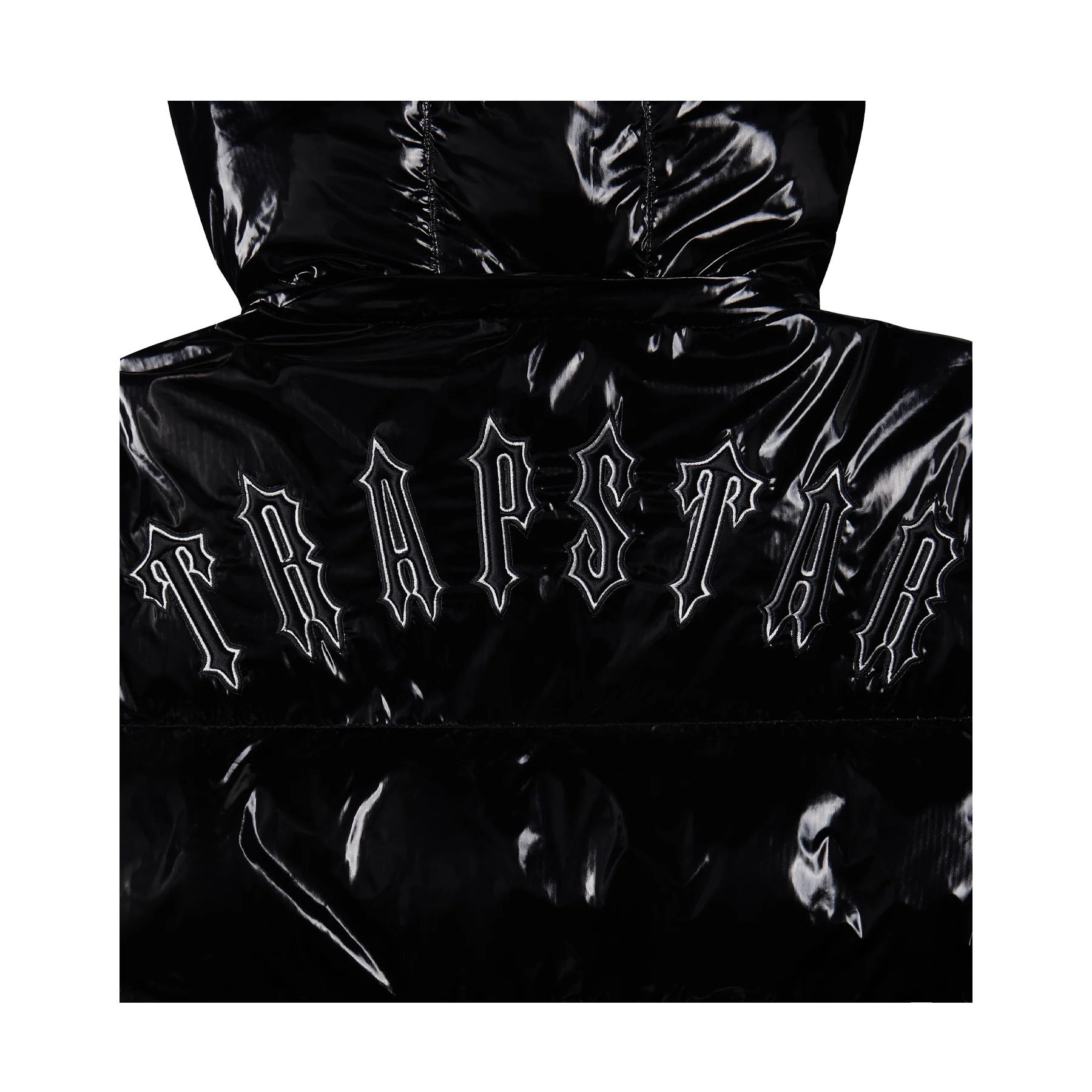 Trapstar Irongate Detachable Hooded Puffer Jacket - Shiny Black - Image 4