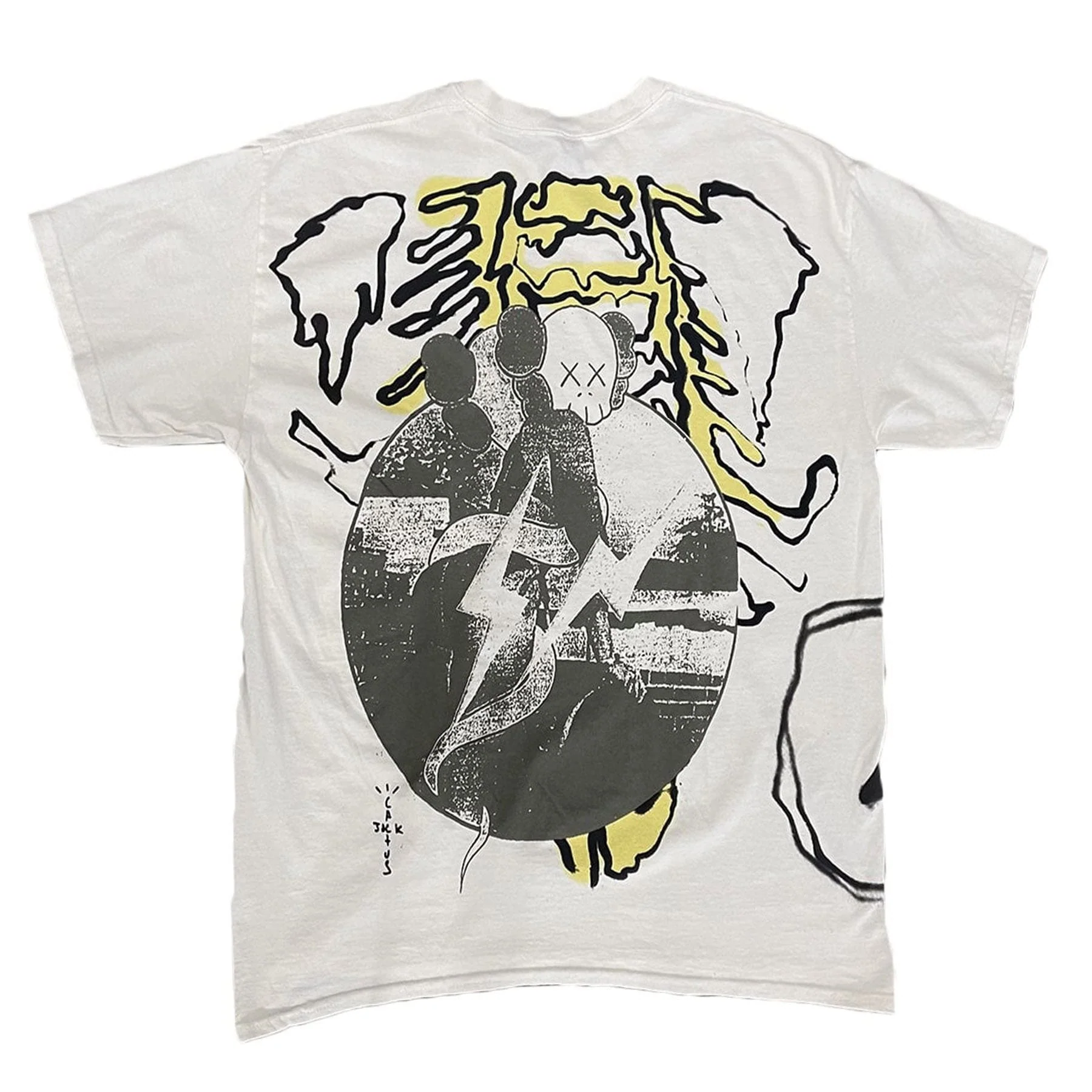 Travis Scott Cactus Jack + Kaws For Kaws Tee 'Aged Yellow' - Image 2