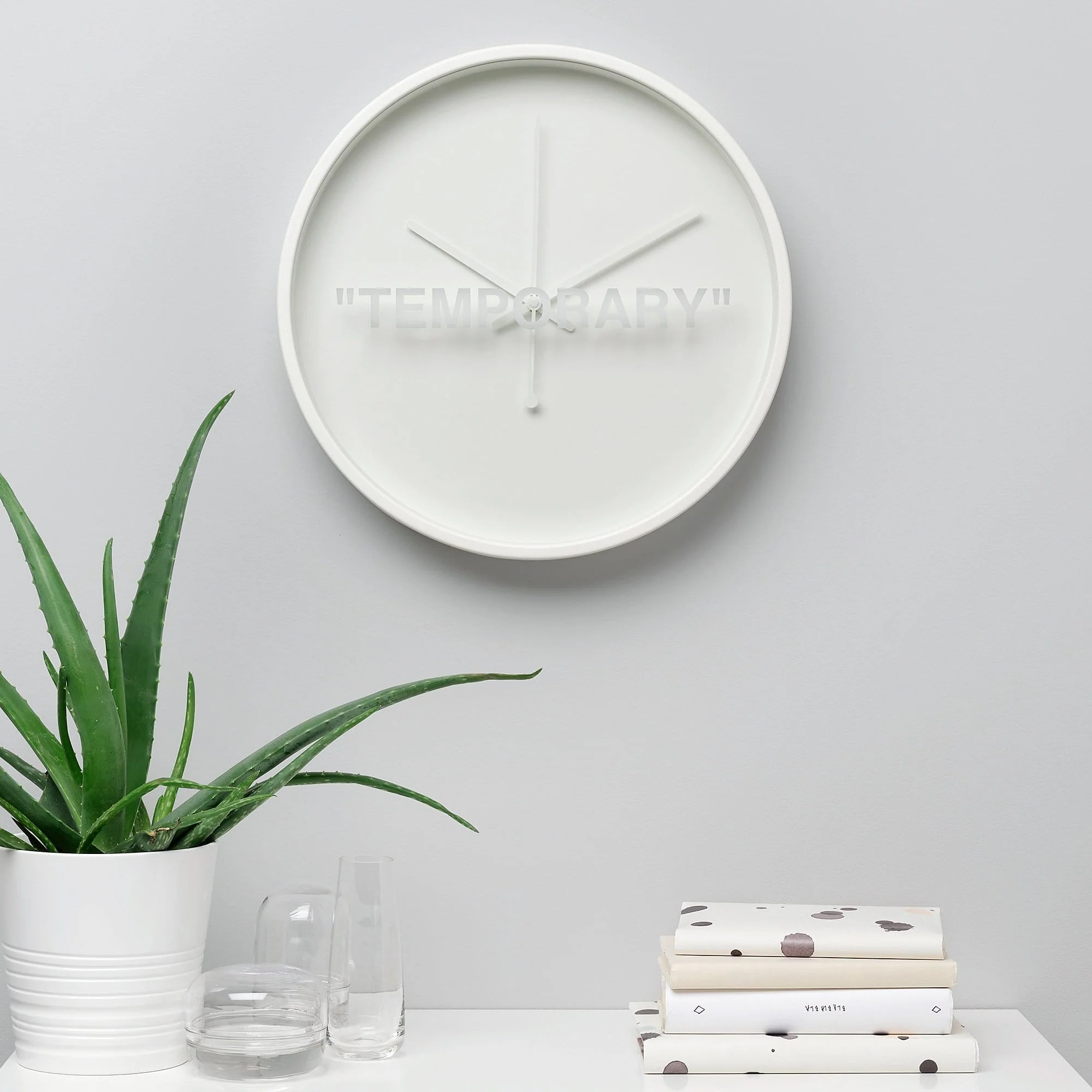 Virgil Abloh x IKEA MARKERAD "TEMPORARY" Wall Clock White - Image 3