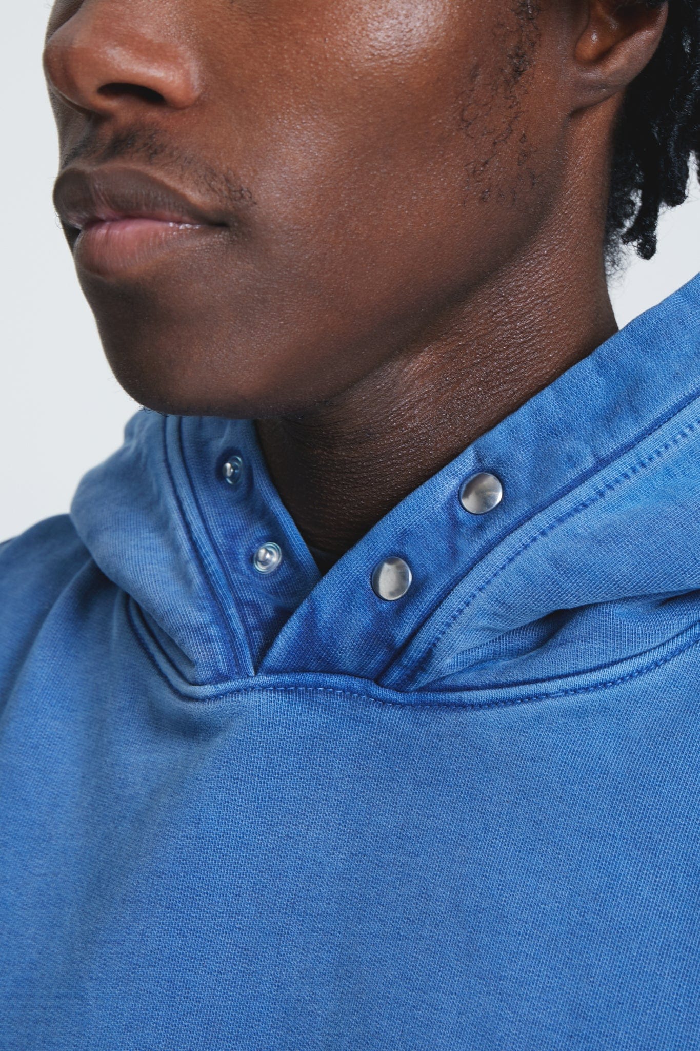 KAIZEN MARKET WASHED BLANK HOODIE BLUE - Image 4