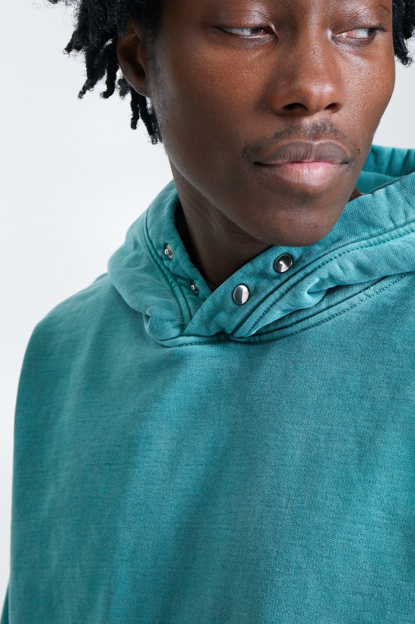KAIZEN MARKET WASHED BLANK HOODIE GREEN - Image 4