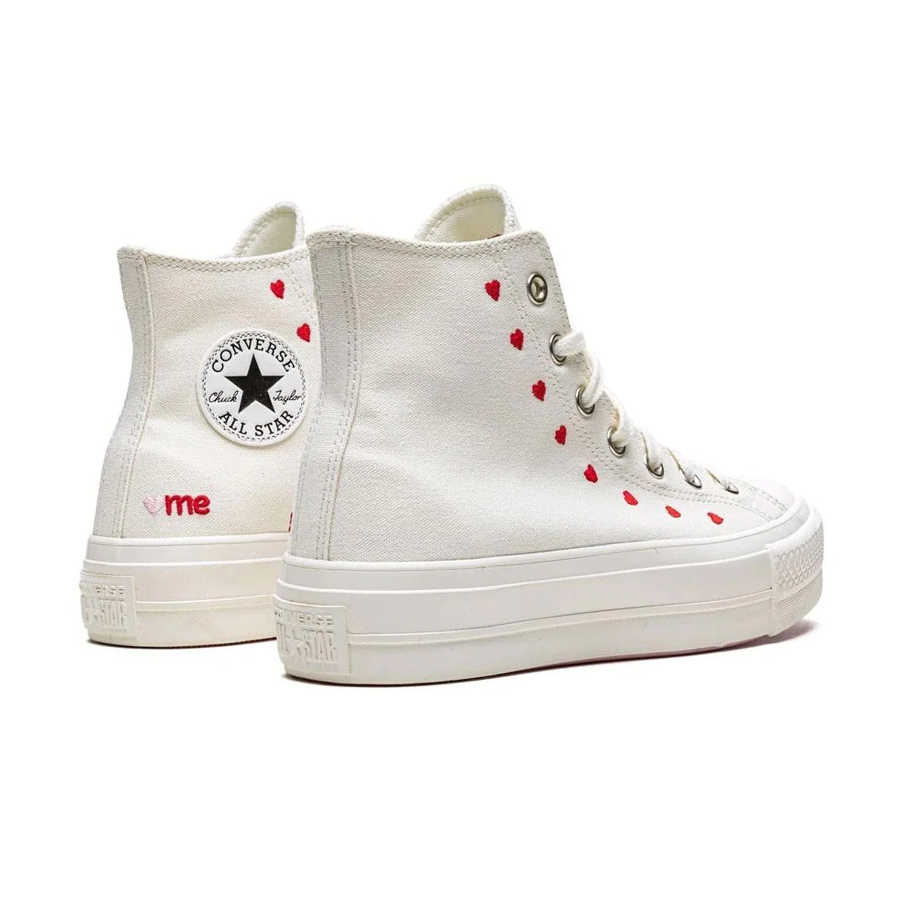 Converse Chuck Taylor All Star Lift Platform High Wmns 'Embroidered Hearts - White' - Image 3