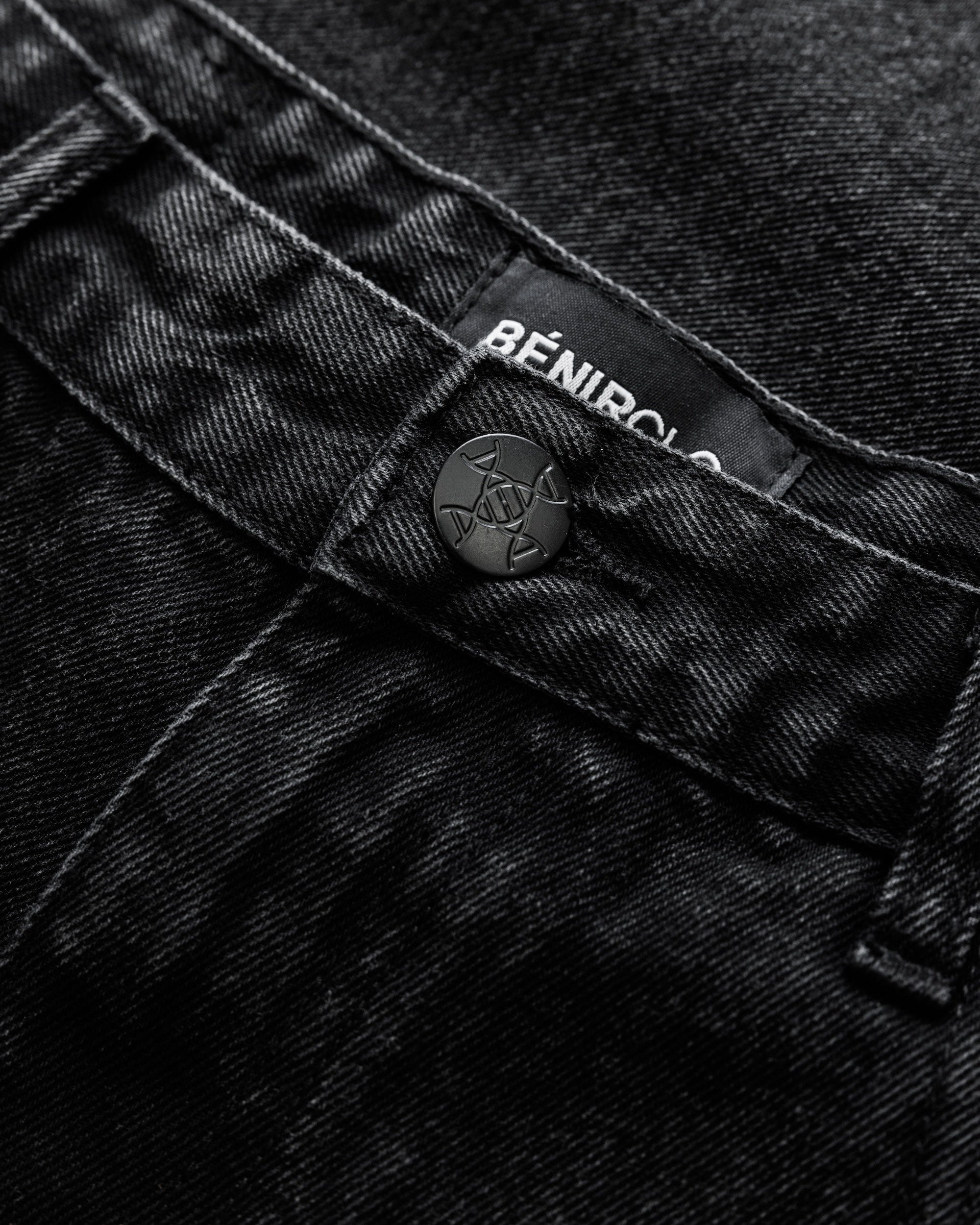 Benir Clothing Zip Flare Denim - Blackout - Image 7