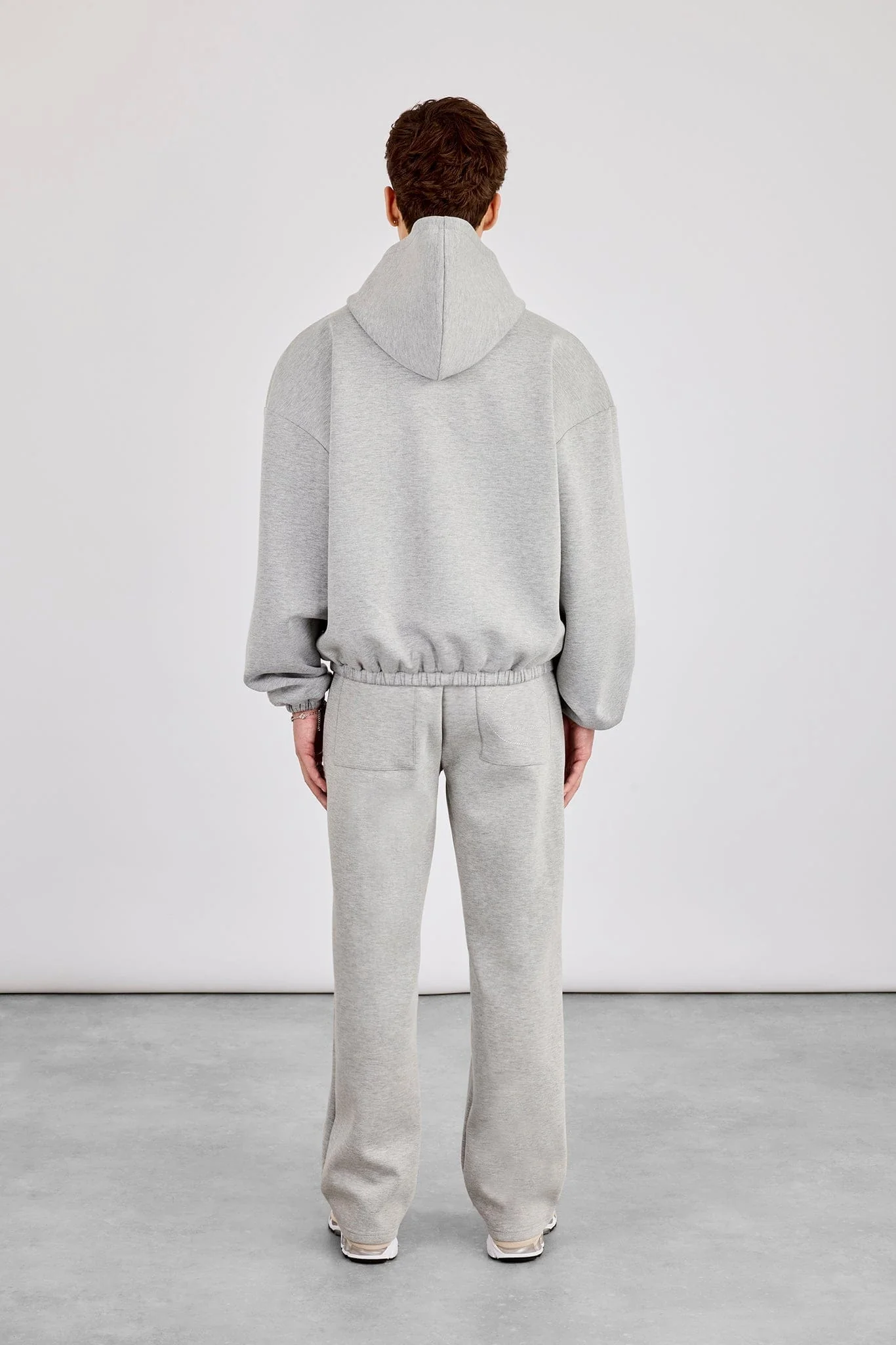 Cernucci Zip Hooded Panelled Scuba Jacket & Relaxed Scuba Trouser - Grey - Image 3