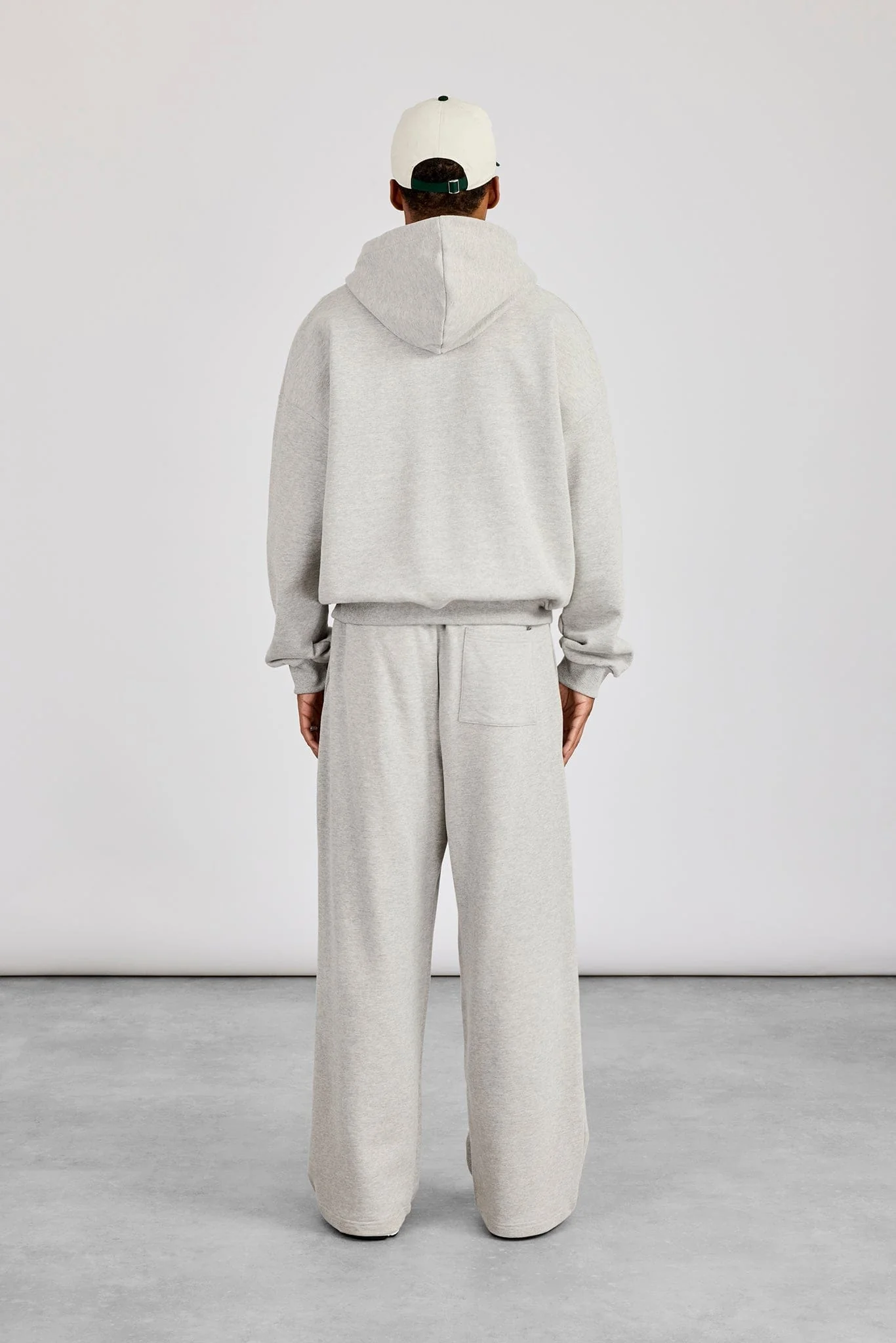 Cernucci Zip Through Boxy Hoodie & Baggy Fit Jogger - Grey Marl - Image 4